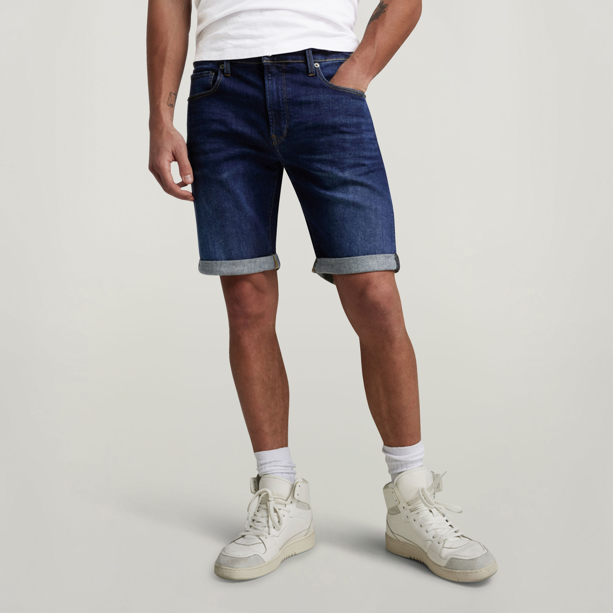 3301 Slim Shorts - Dunkelblau - Herren