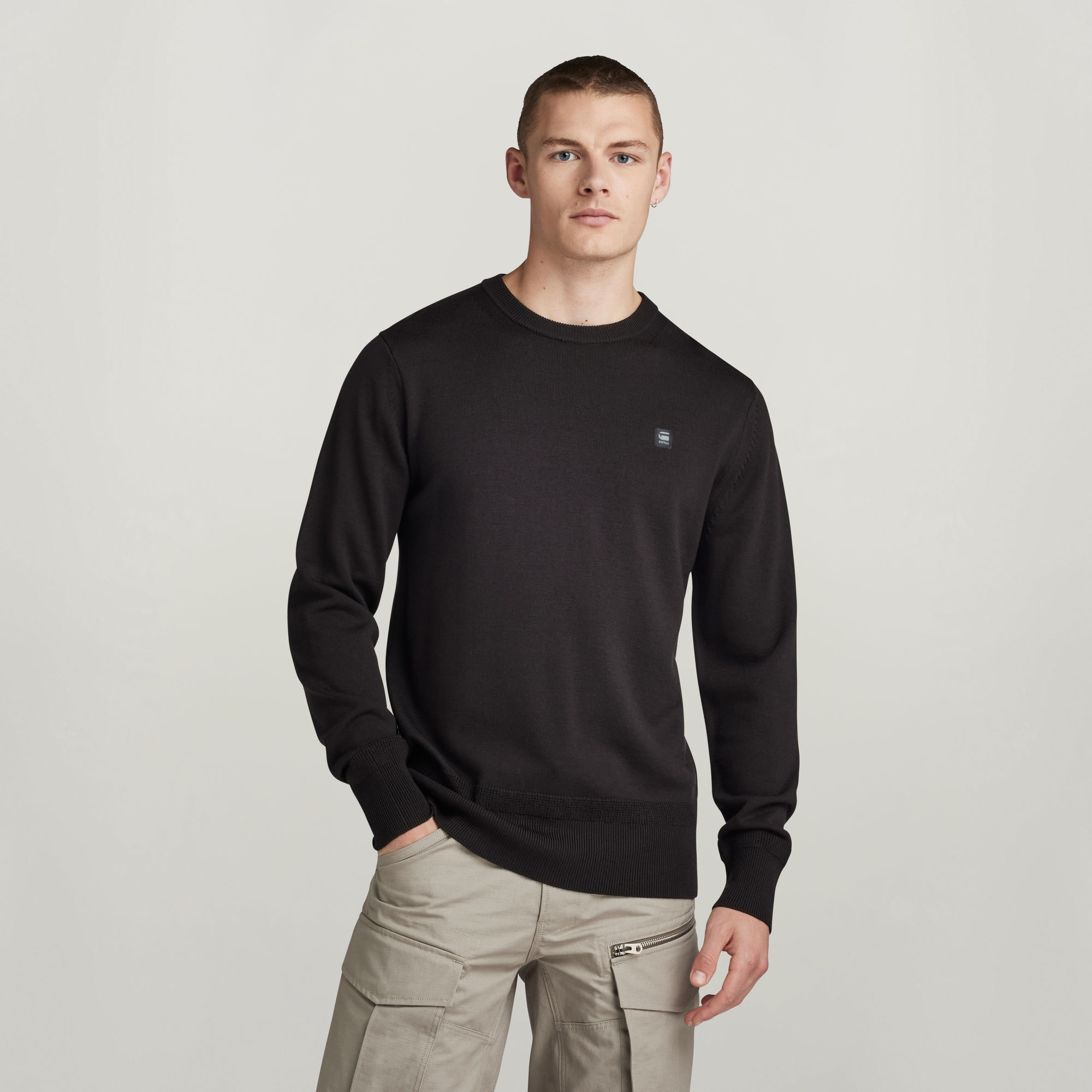 Premium Core Knitted Pullover - Schwarz - Herren