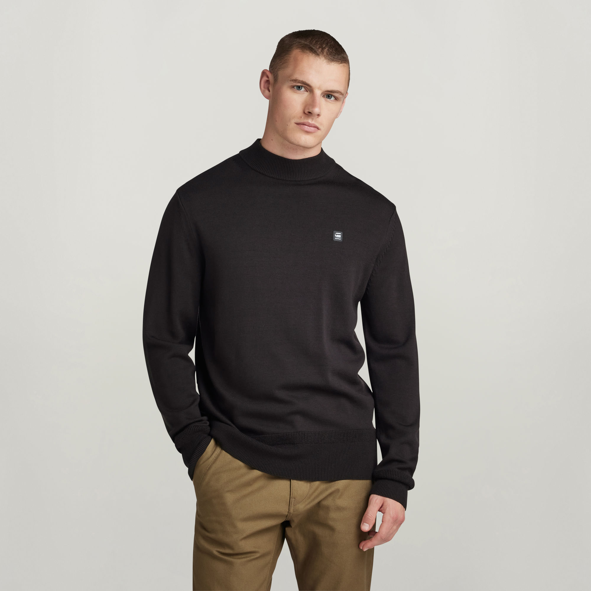 Premium Core Mock Knit - Schwarz - Herren