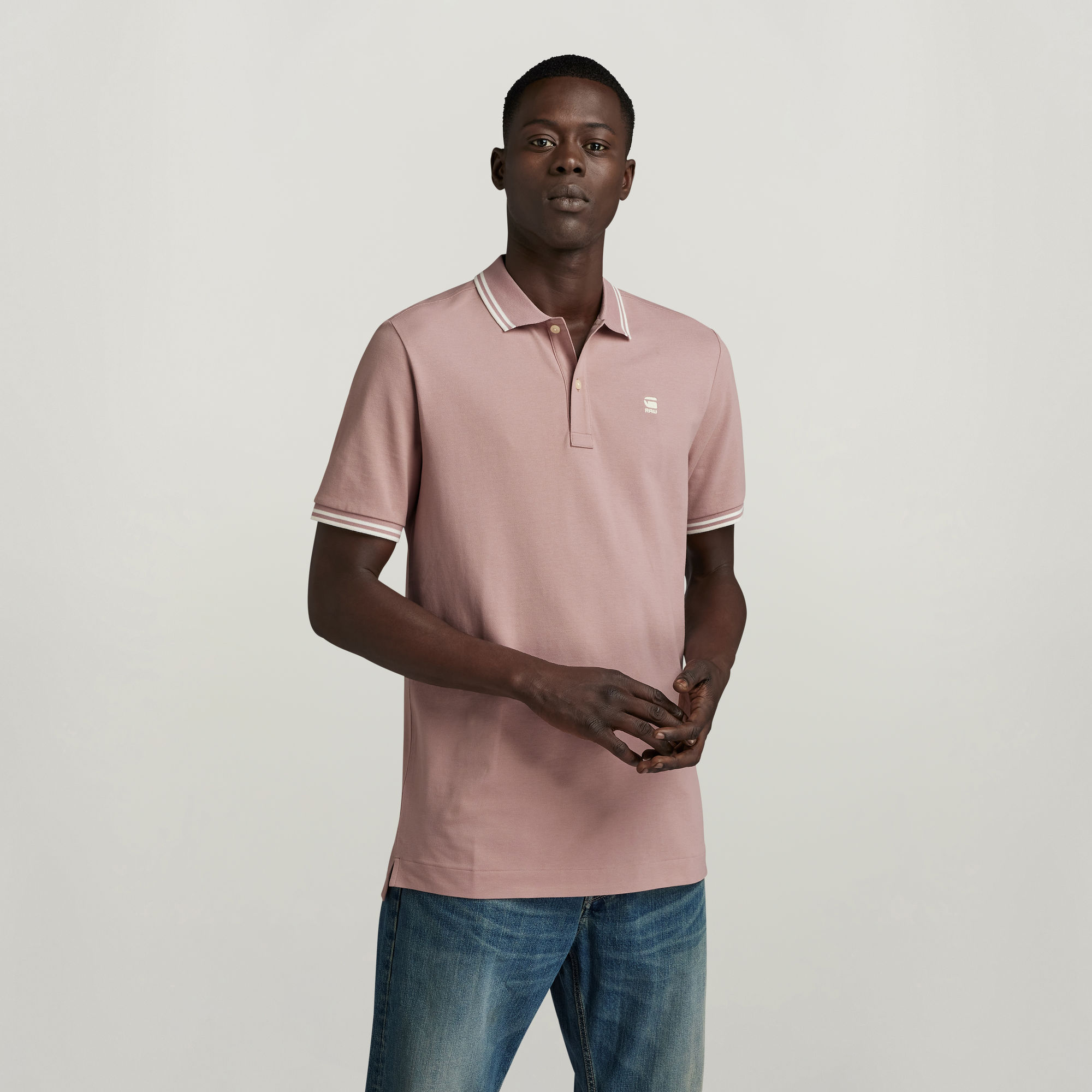 G-Star RAW Dunda Slim Stripe Polo - Roze - Heren