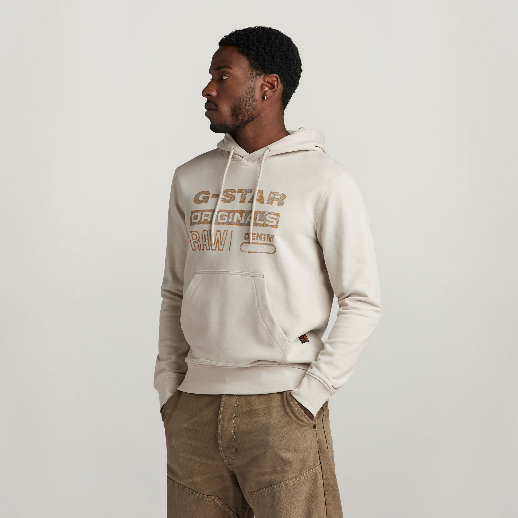 G-Star Witte Hoodie Stijlvol Comfortabel White Heren