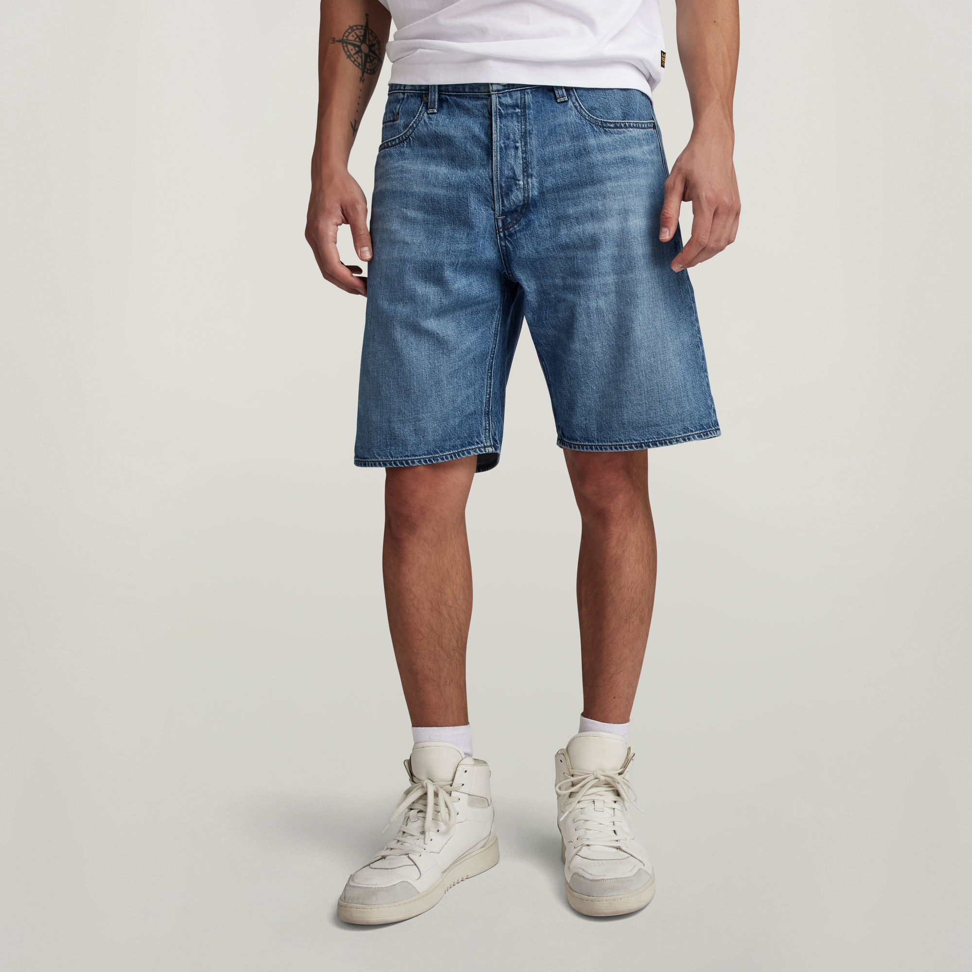 

Dakota Denim Shorts Raw Edge - Medium blue - Men