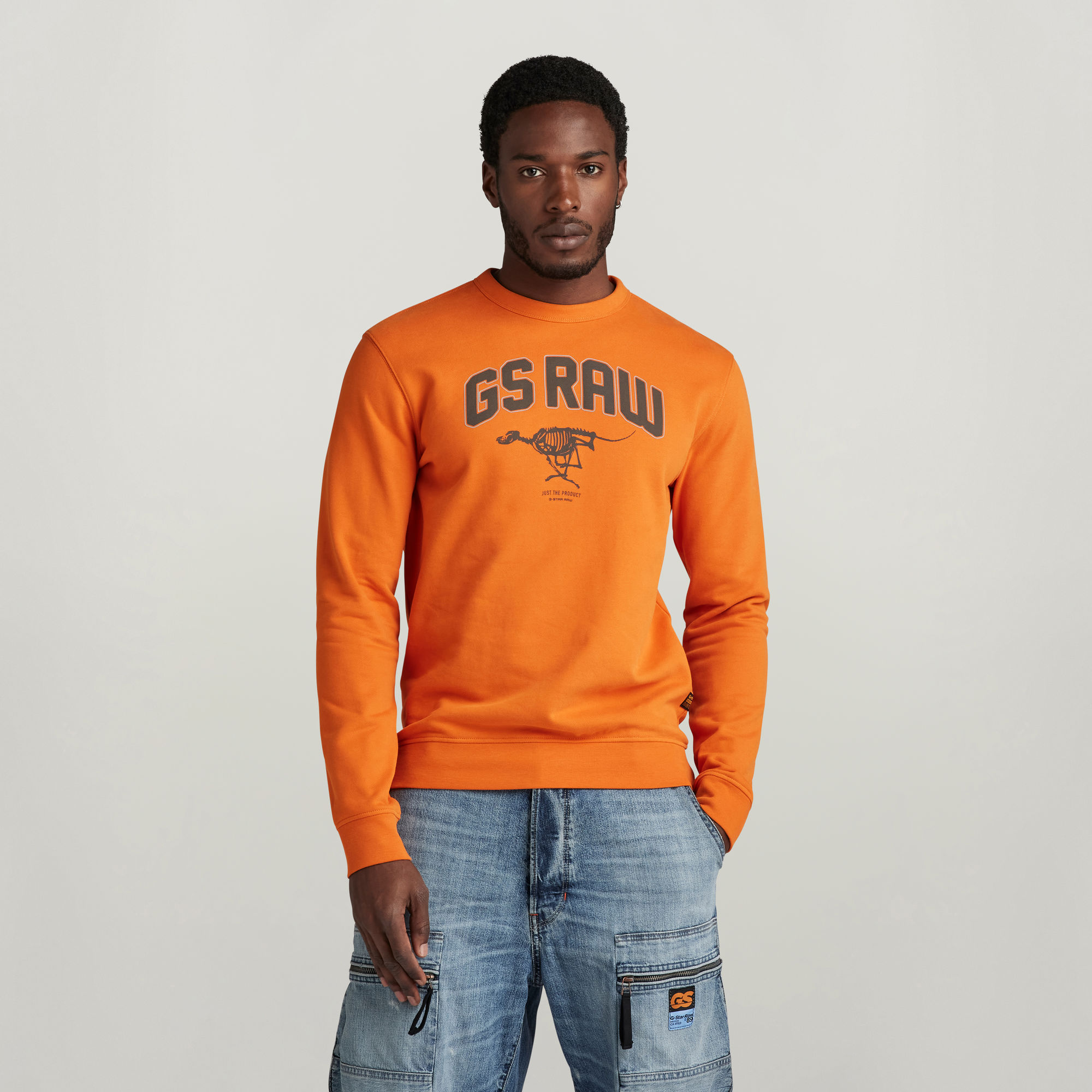 

Skeleton Dog Graphic Sweater - Orange - Men