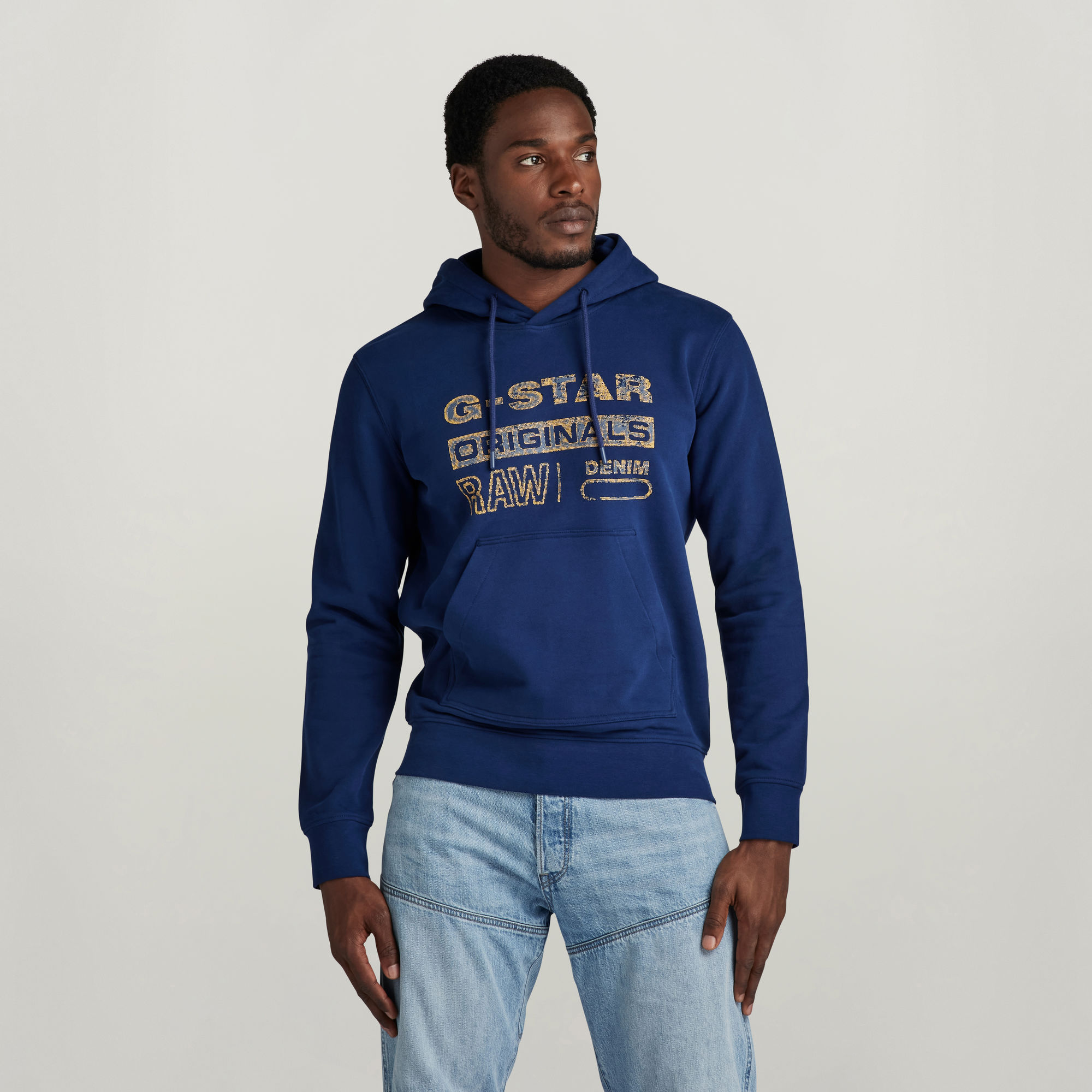 

Distressed Originals Hooded Sweater - Dark blue - Men