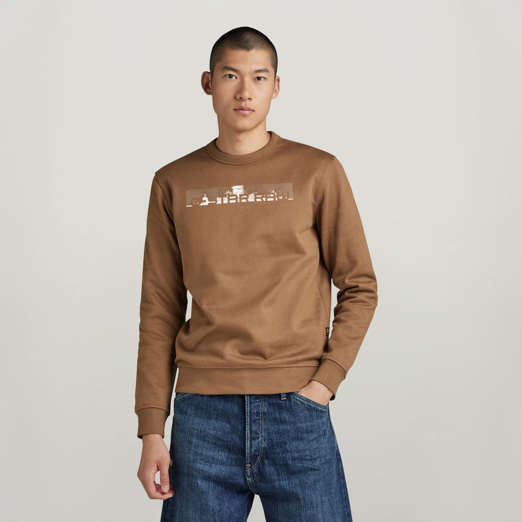 Flight Deck Back Graphic Sweatshirt - Braun - Herren