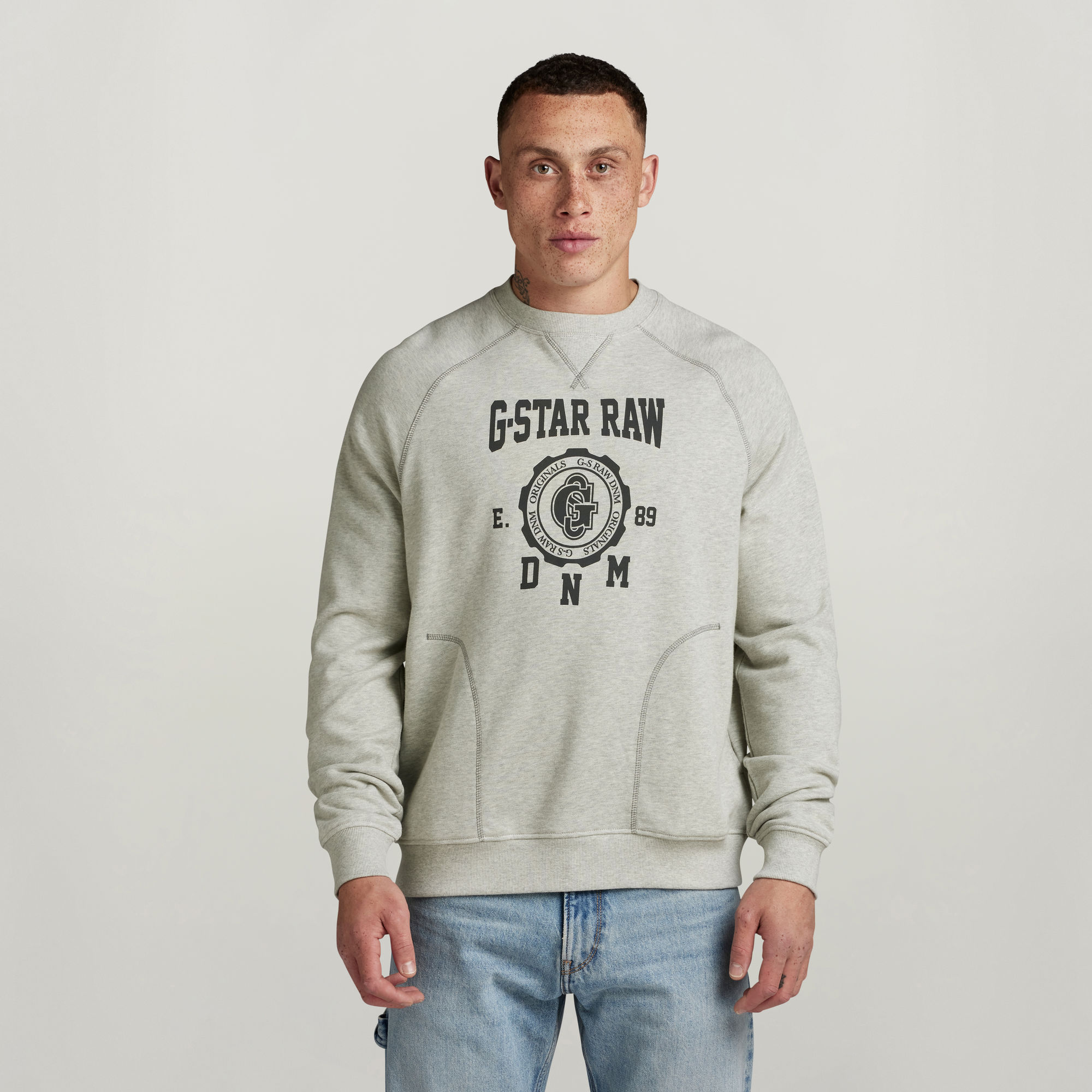 Collegic Raglan Loose Sweatshirt - Mehrfarbig - Herren