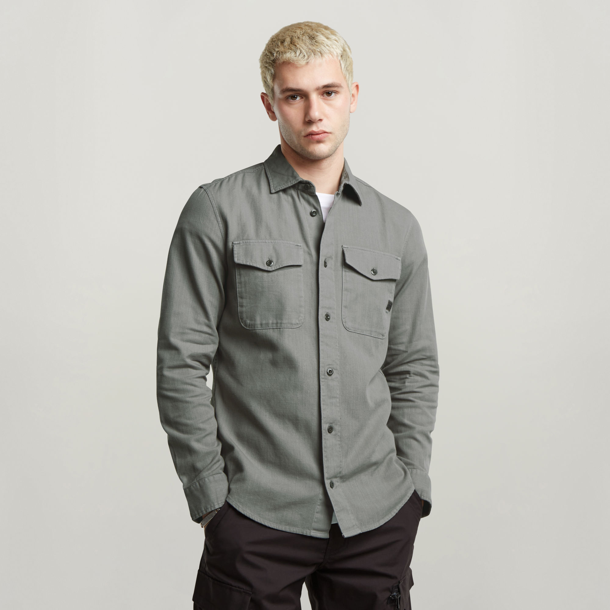 Marine Slim Hemd - Grau - Herren