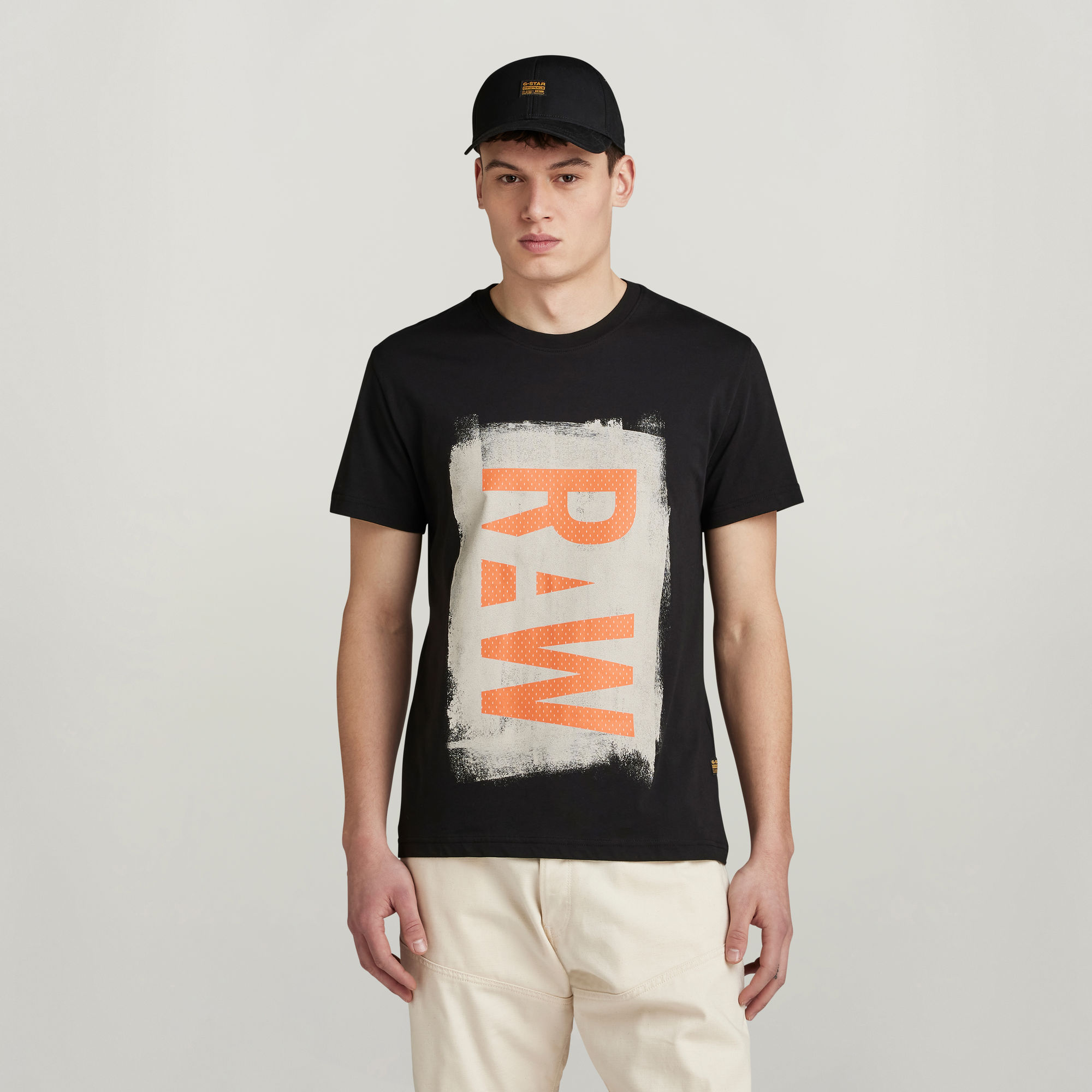 Painted RAW Graphic T-Shirt - Schwarz - Herren