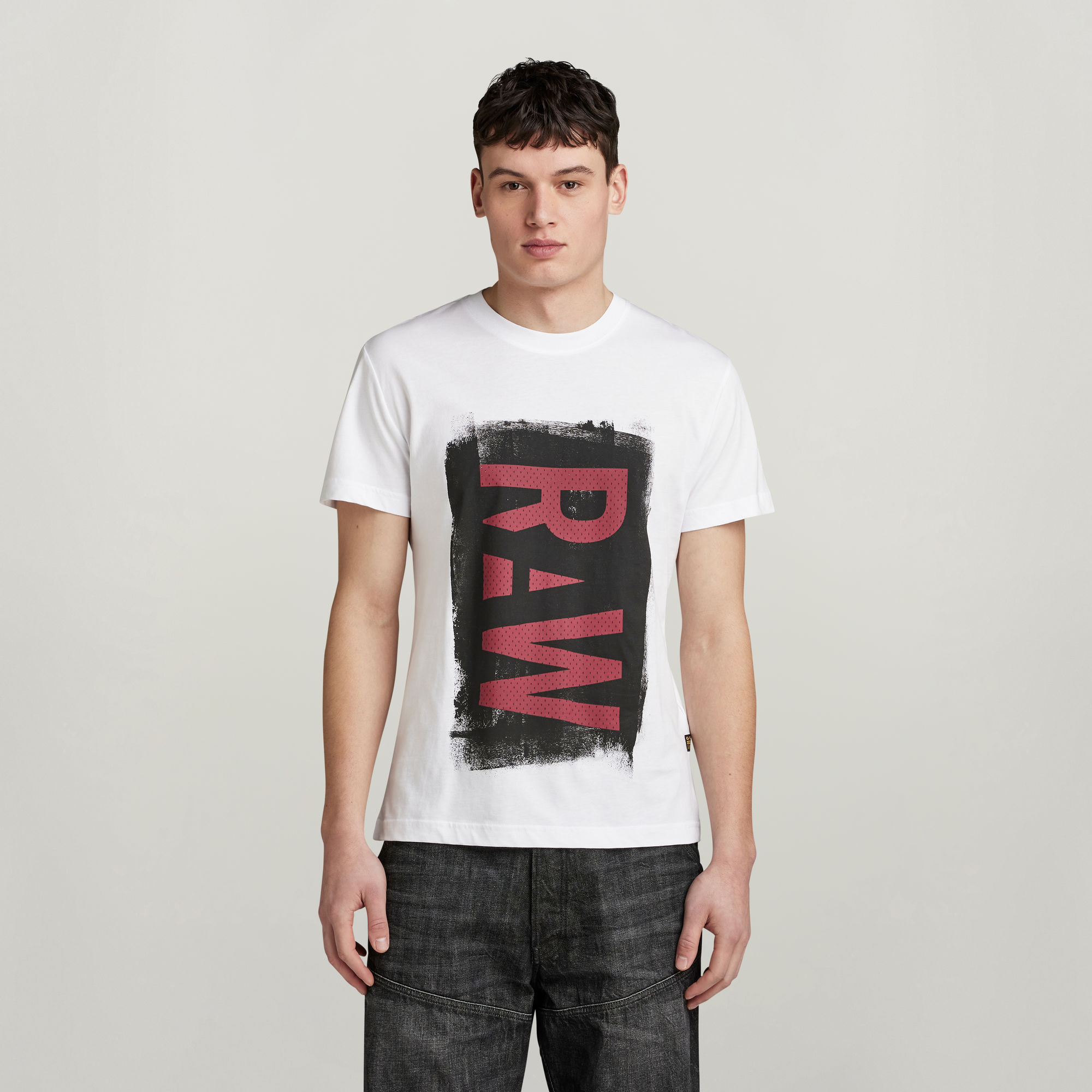 Painted RAW Graphic T-Shirt - Weiß - Herren