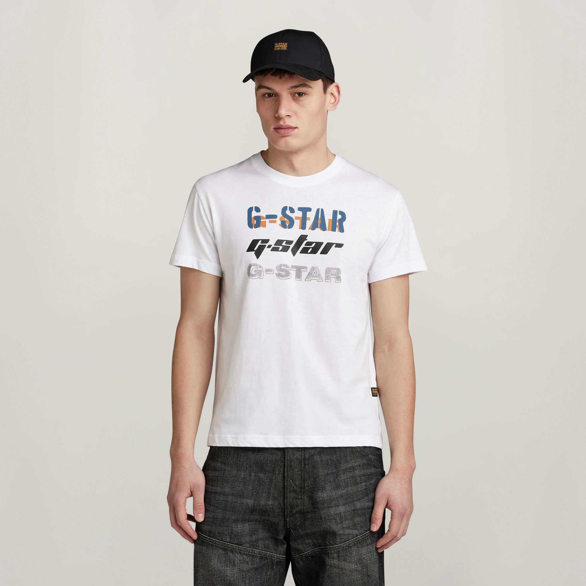 

Triple Logo Graphic T-Shirt - White - Men