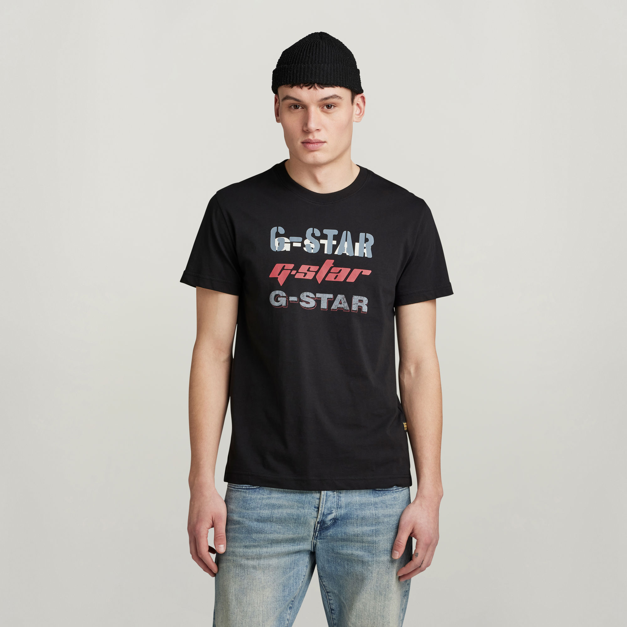 G-Star RAW Triple Logo Graphic T-Shirt - Zwart - Heren