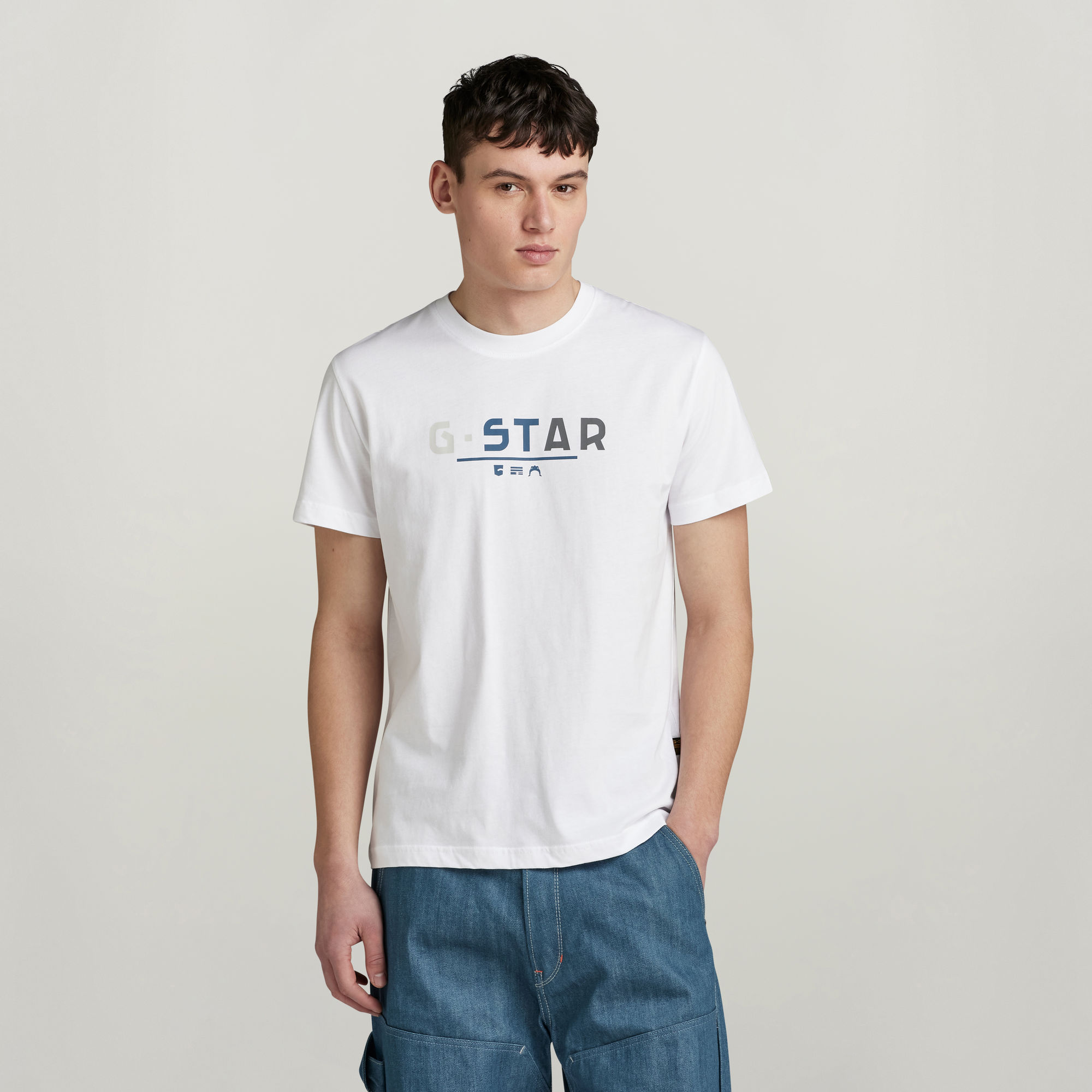 G-Star RAW Multi Logo Graphic T-Shirt - Wit - Heren