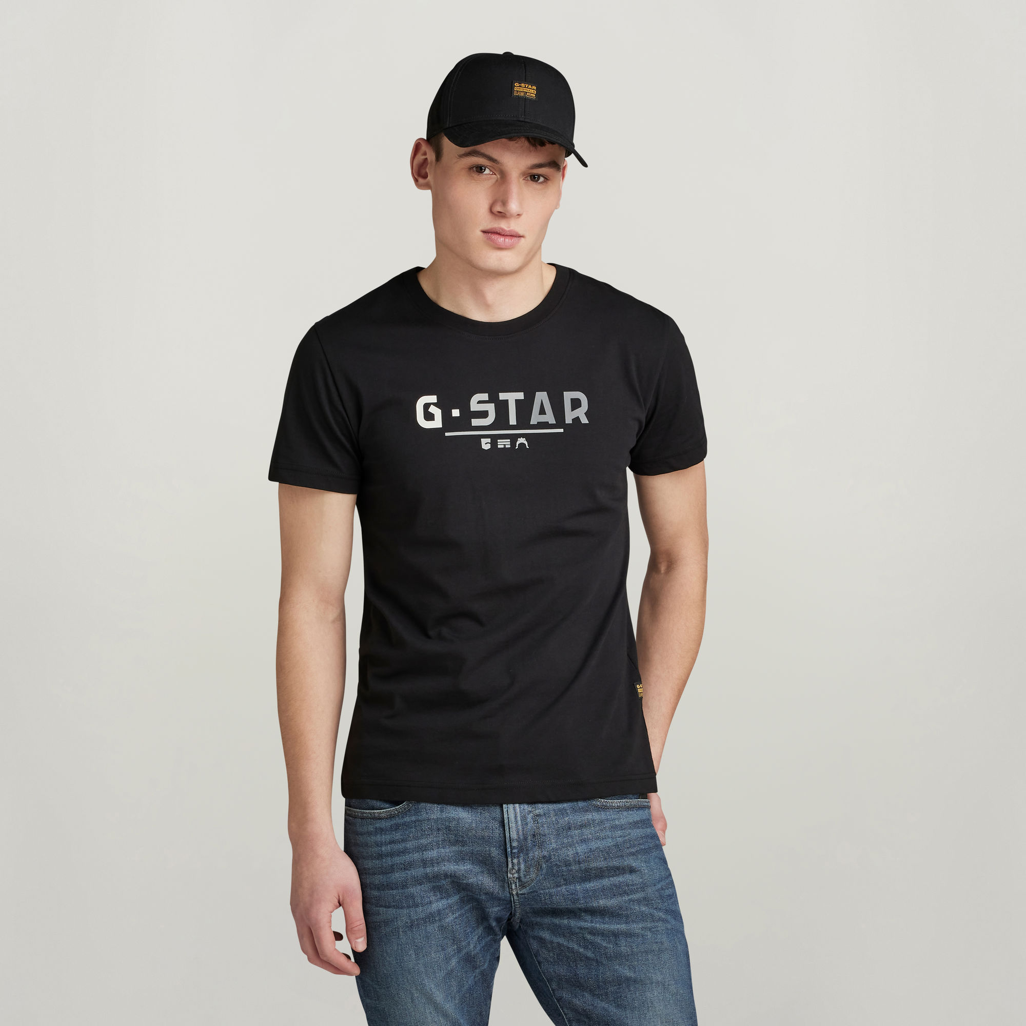 G-Star RAW Multi Logo Graphic T-Shirt Zwart Heren