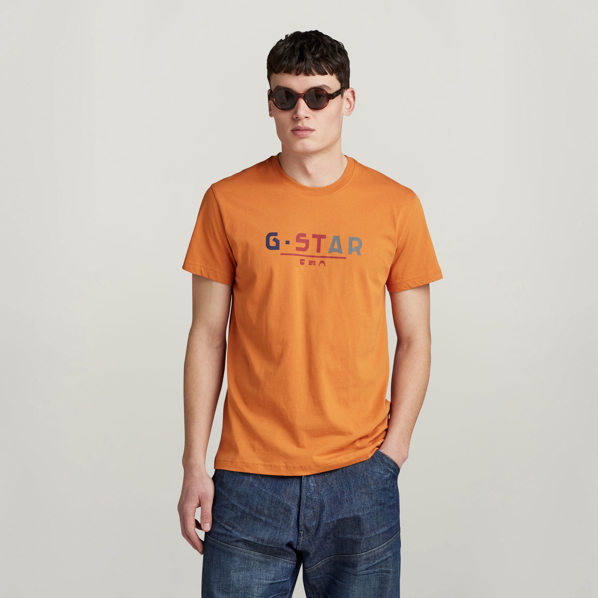 Multi Logo Graphic T-Shirt - Orange - Herren