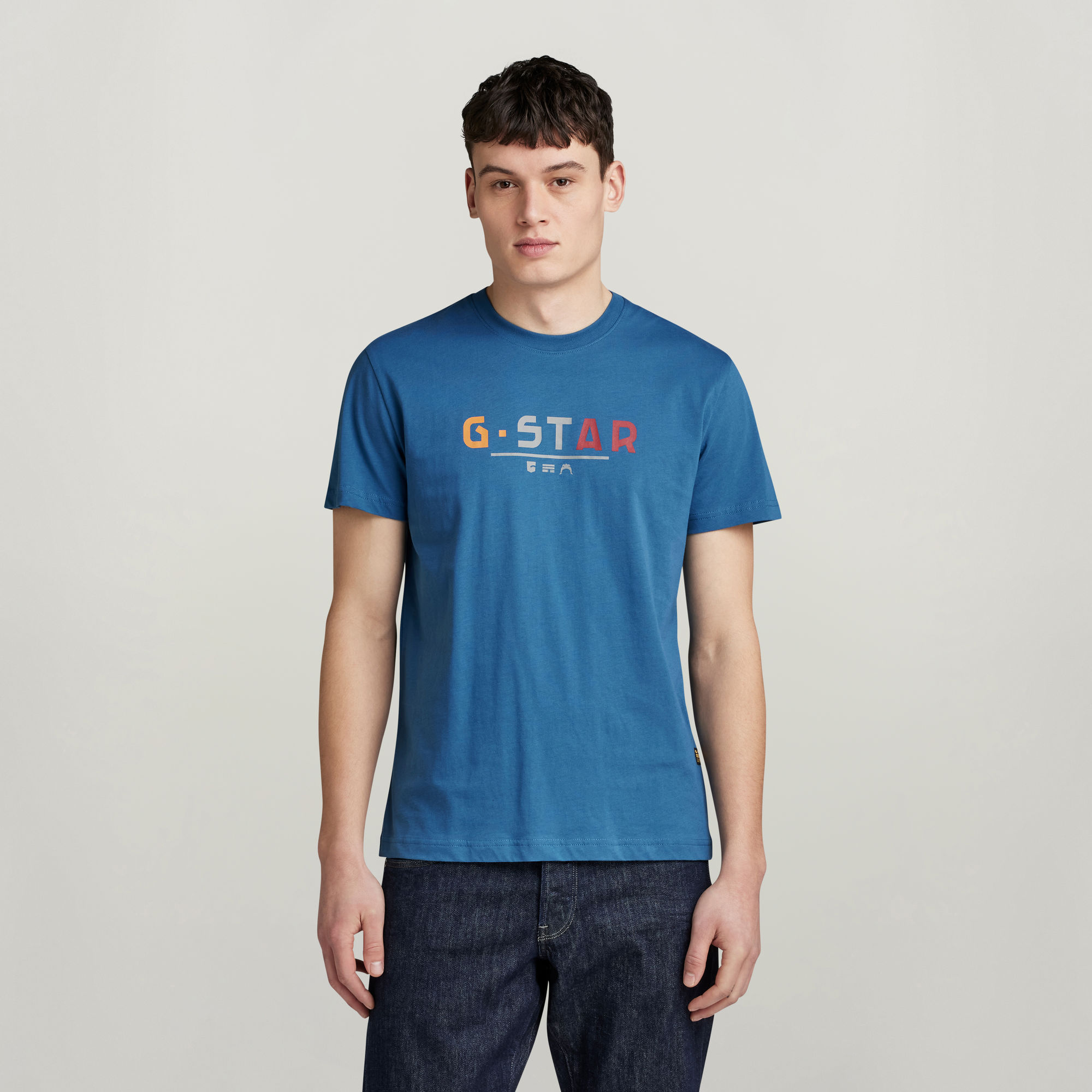 G-Star RAW Multi Logo Graphic T-Shirt - Midden blauw - Heren