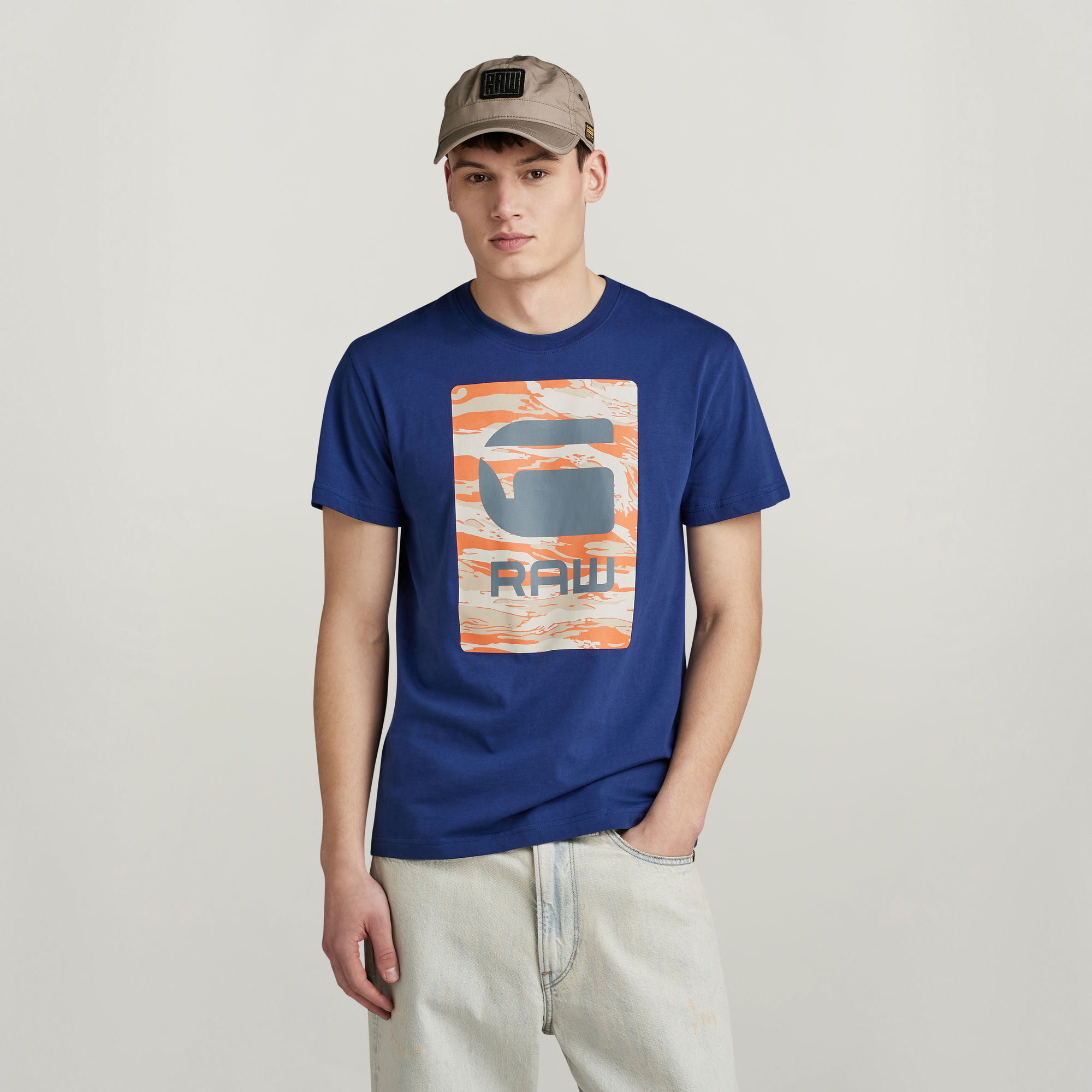 Camo Box Graphic T-Shirt - Mittelblau - Herren