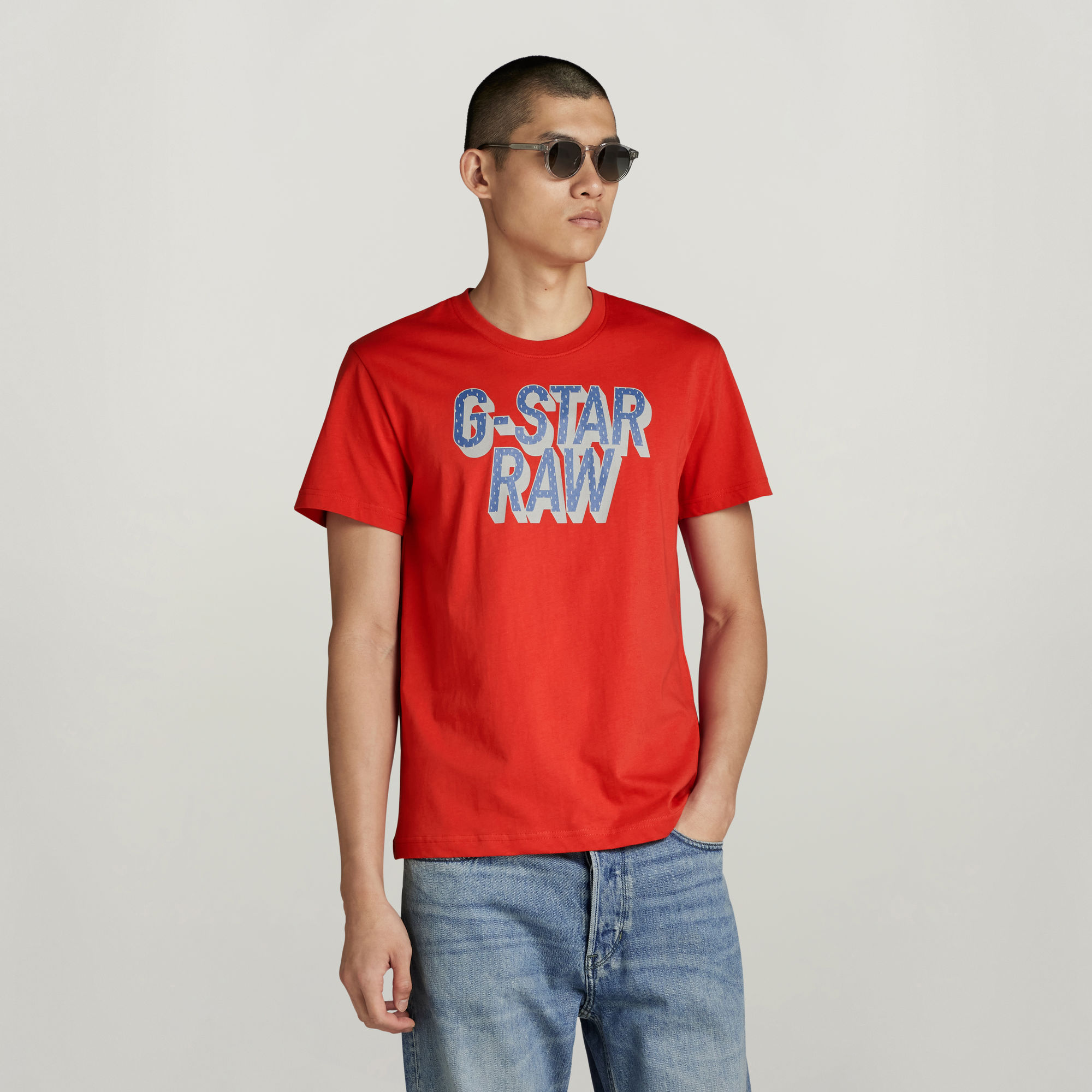 

3D Dotted Graphic T-Shirt - Rood - Heren