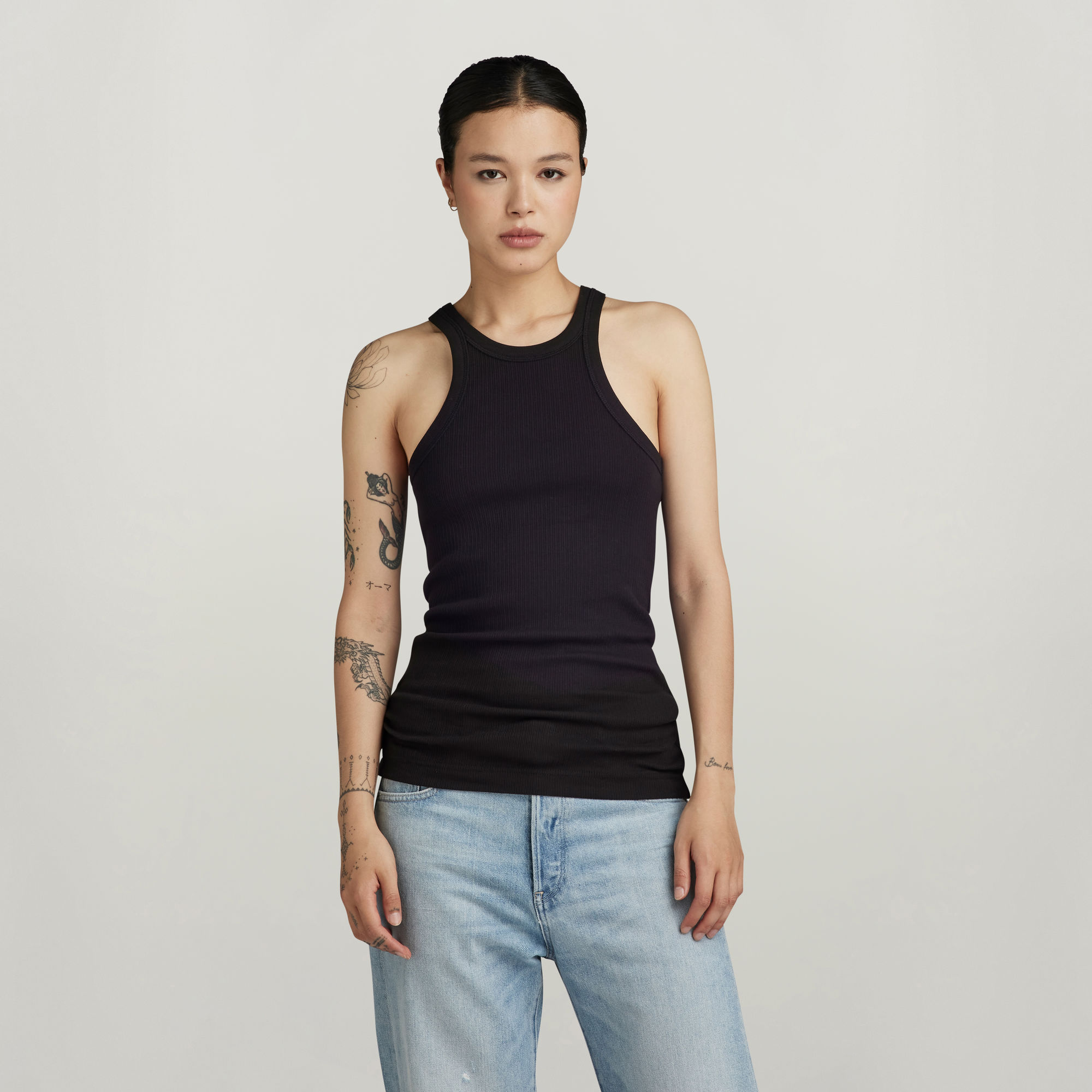 

Italian Utility Ultra Slim Tank Top - Black - Women