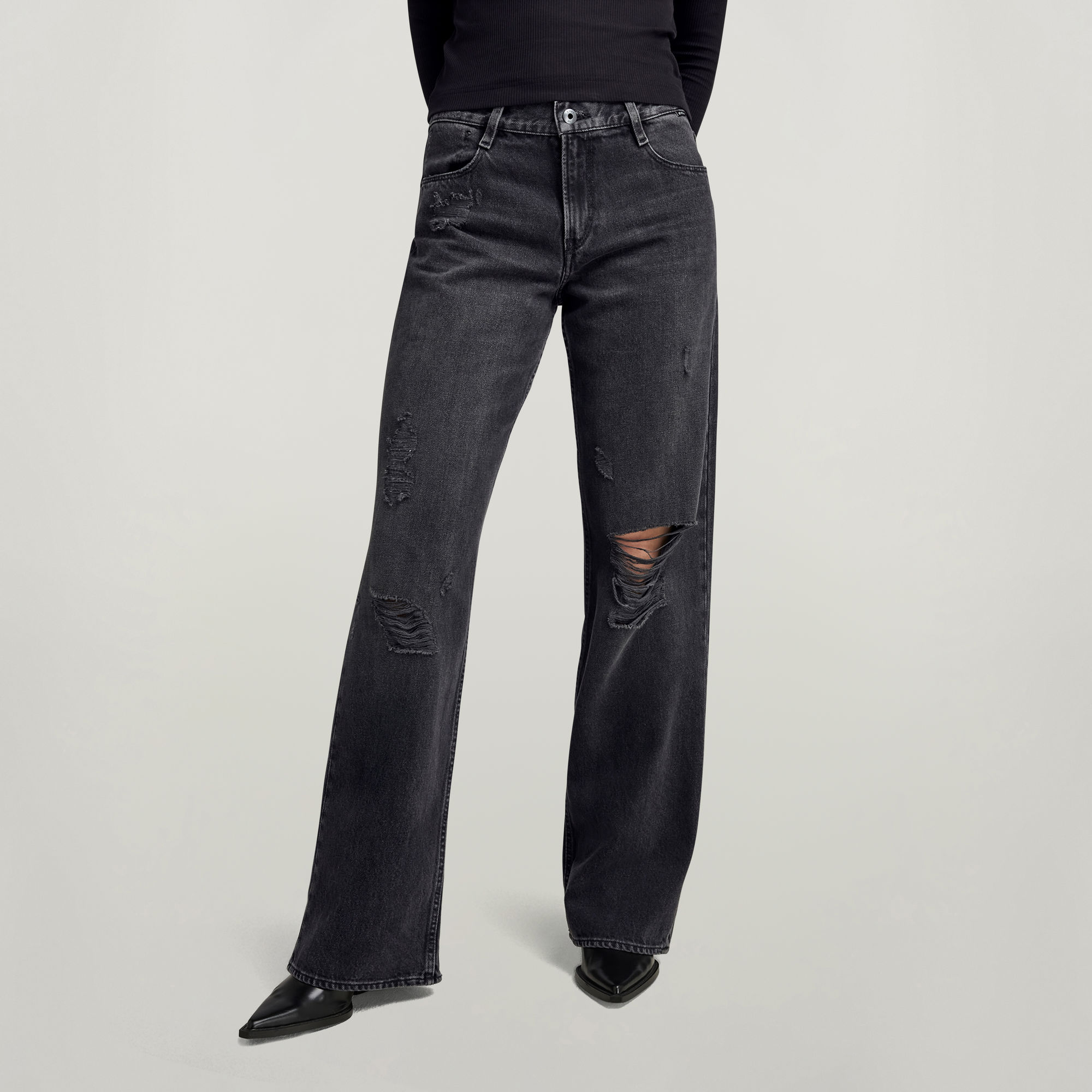 

Judee Low Waist Loose Jeans - Black - Women