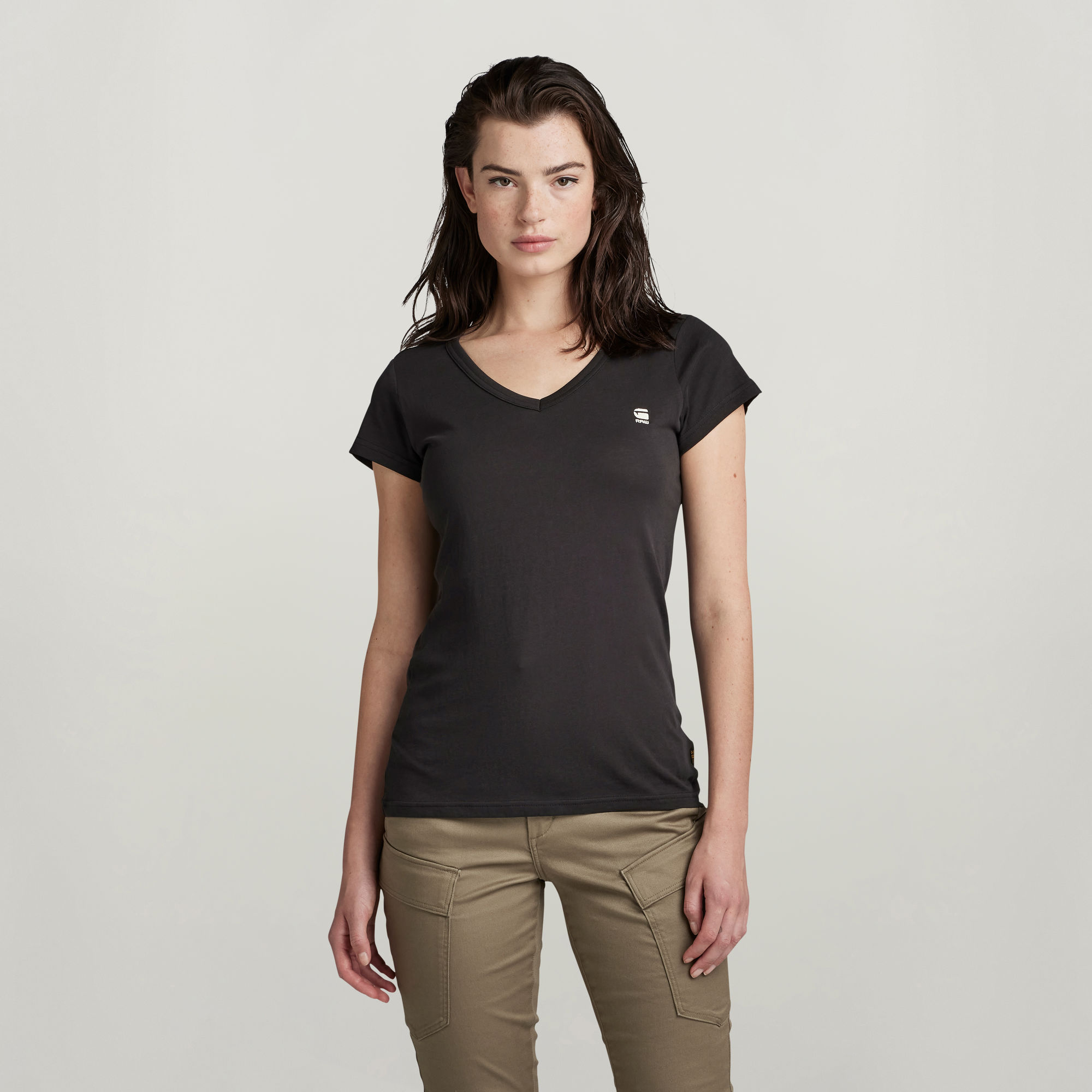 G-Star RAW Eyben Slim V-Hals Top - Zwart - Dames