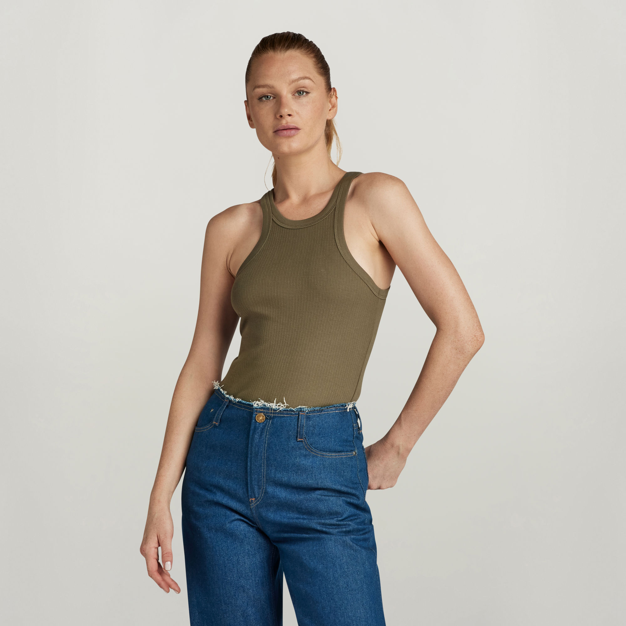 G-Star RAW Italian Army Ultra Slim Tanktop - Groen - Dames