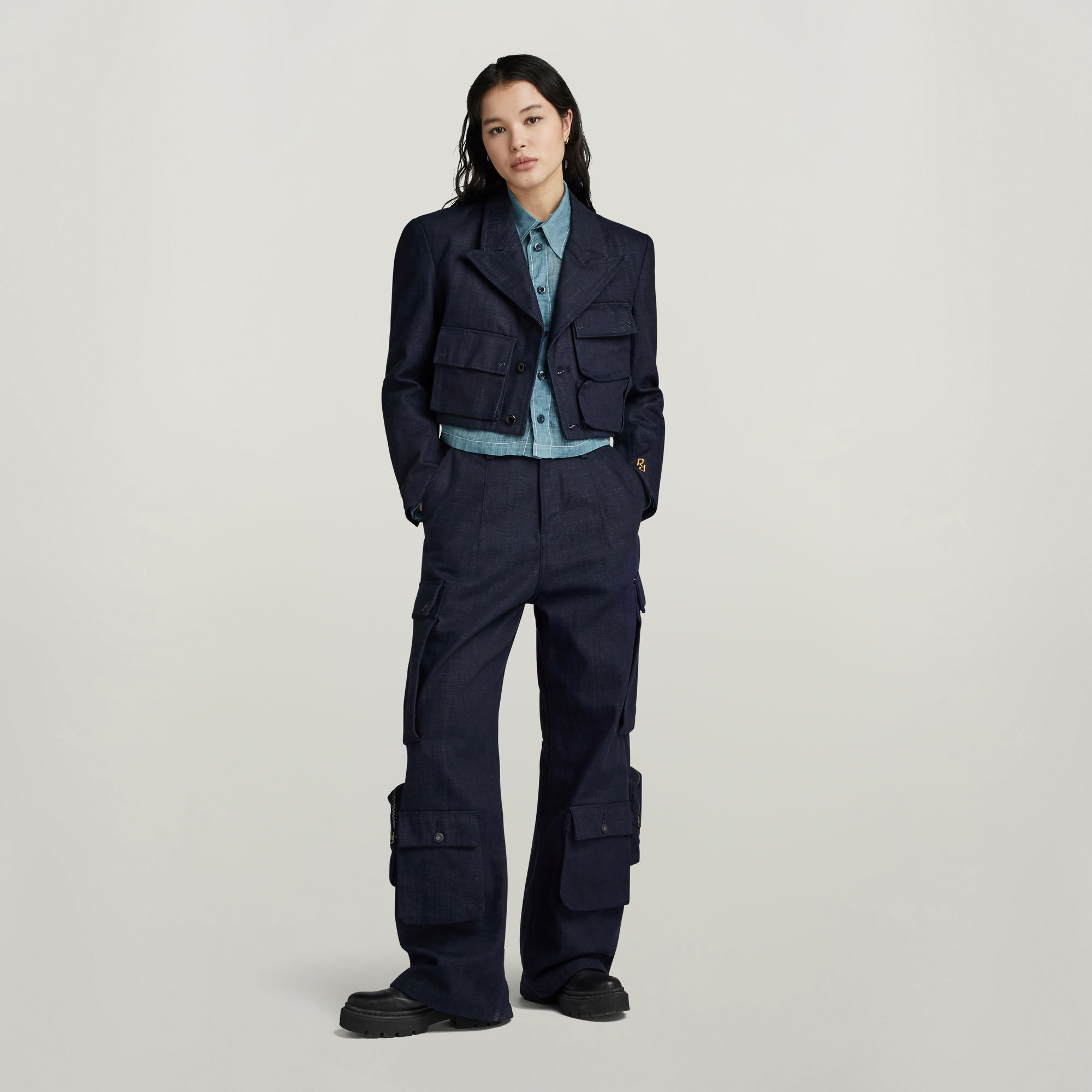 

GSRR Maxi Pocket Jeans - Donkerblauw - Dames