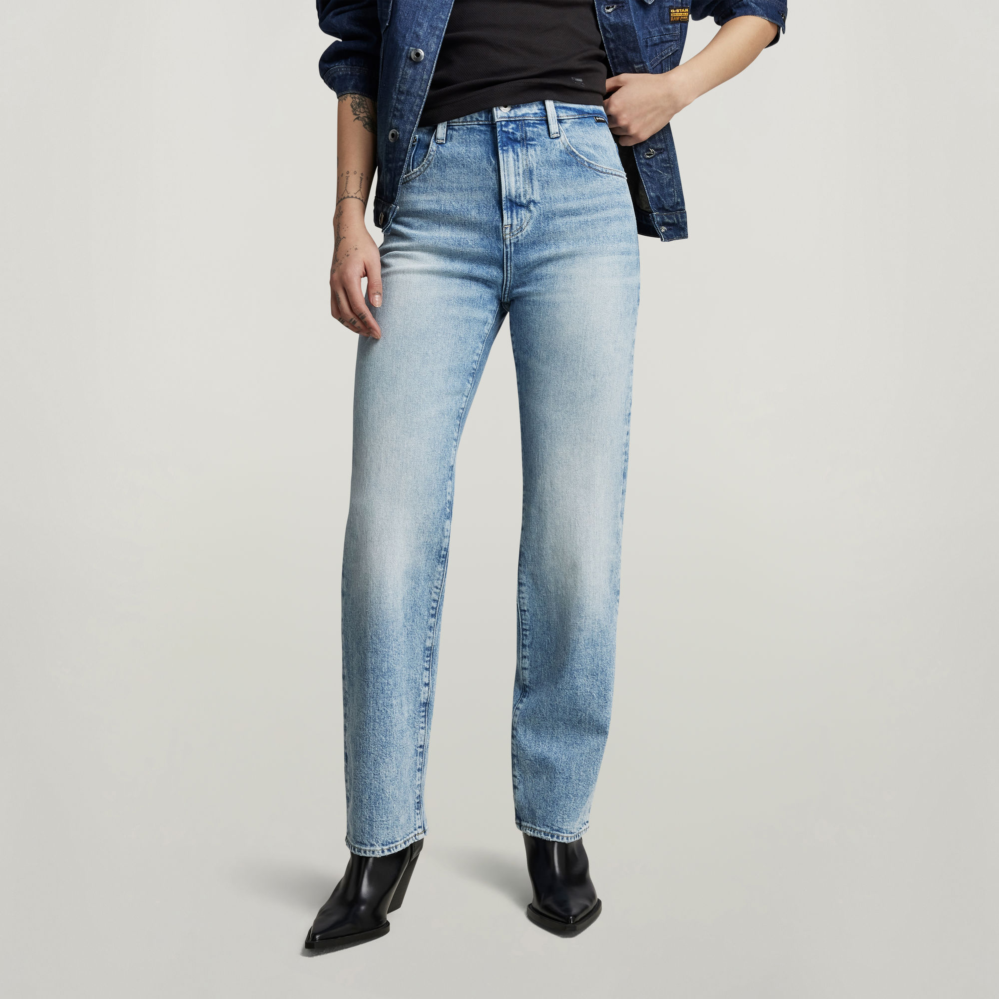 Viktoria High Straight Jeans - Hellblau - Damen