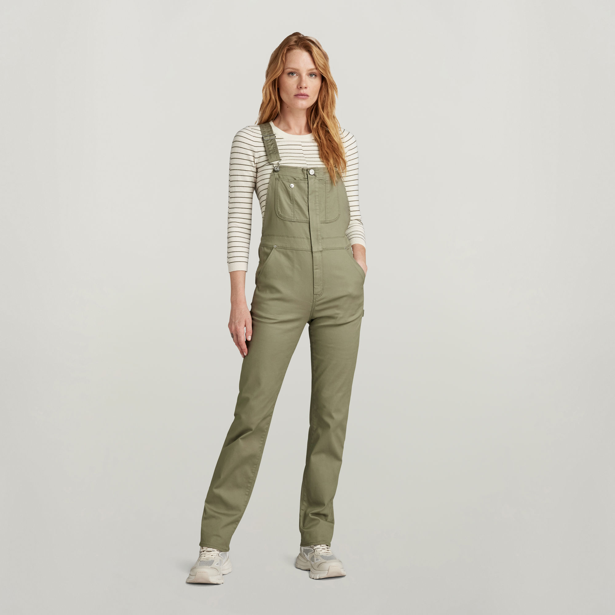 Slim Latzhose - Grün - Damen