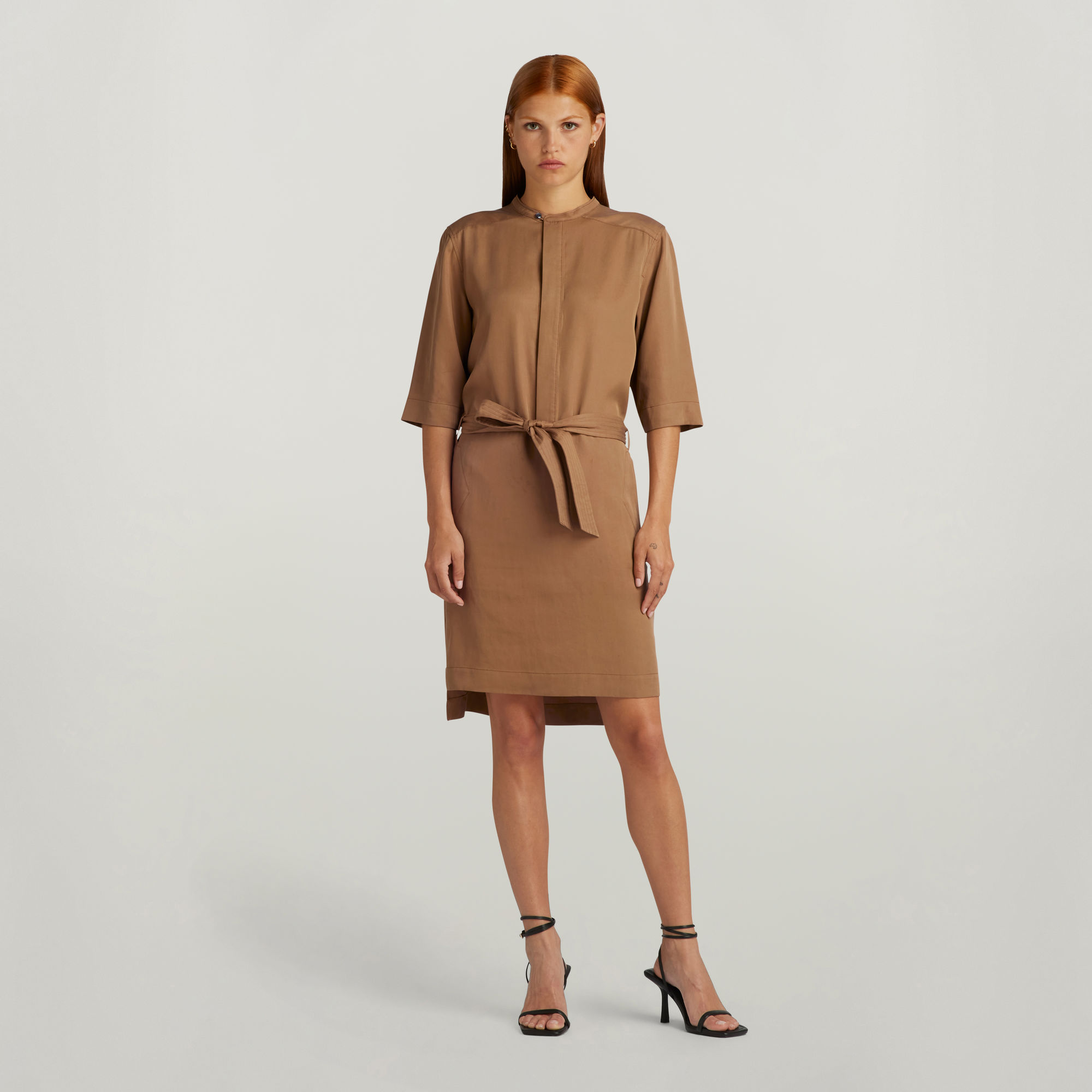G-Star RAW Half Placket Blousejurk Bruin Dames