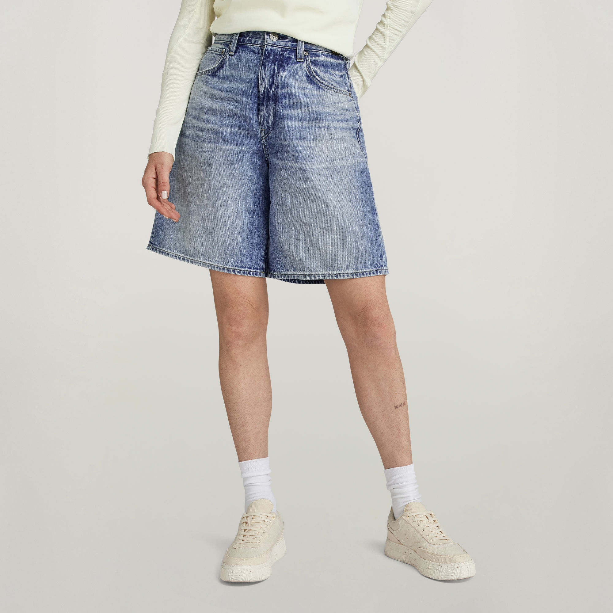 Barrel Loose Shorts - Mittelblau - Damen