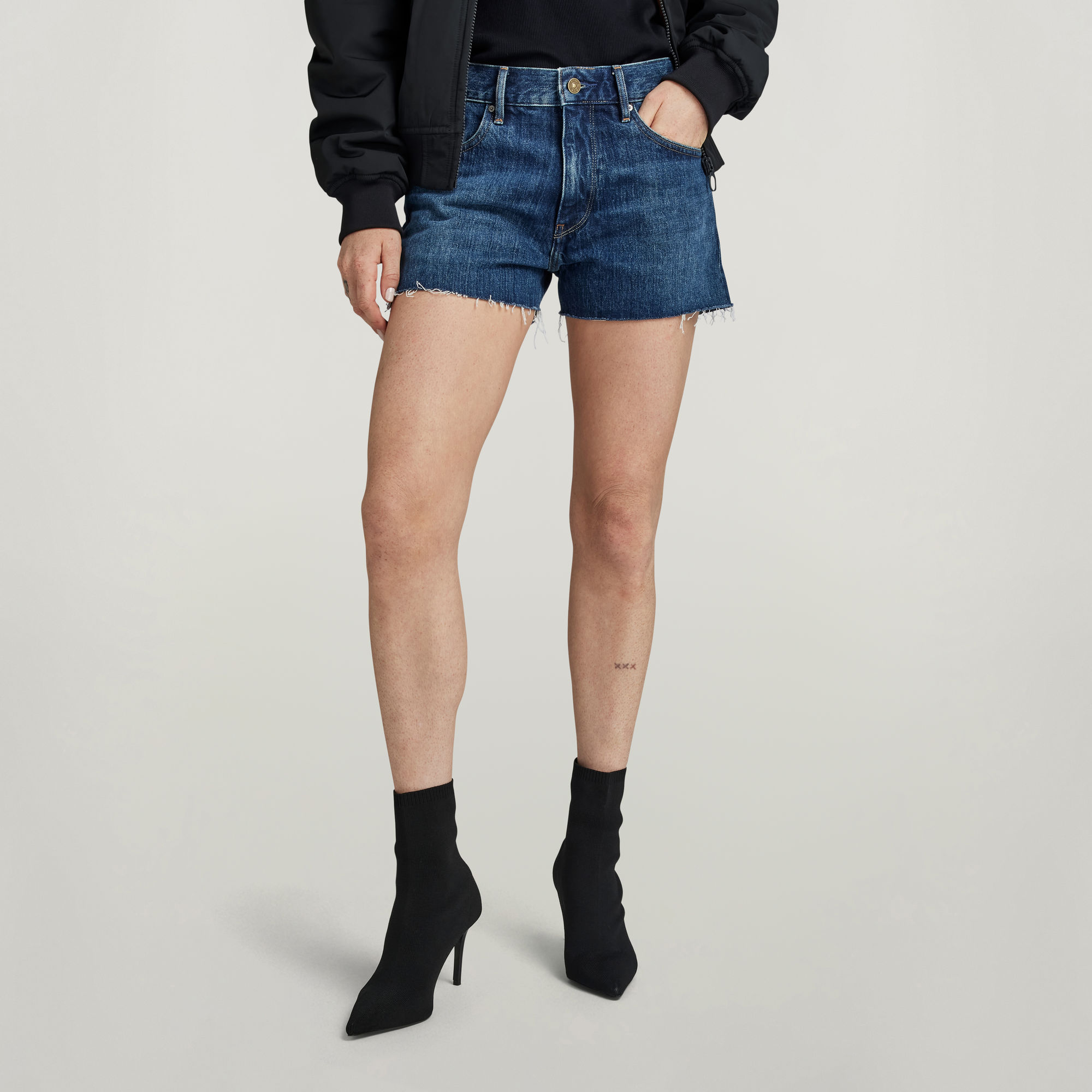 

True Denim Short Raw Edge - Donkerblauw - Dames