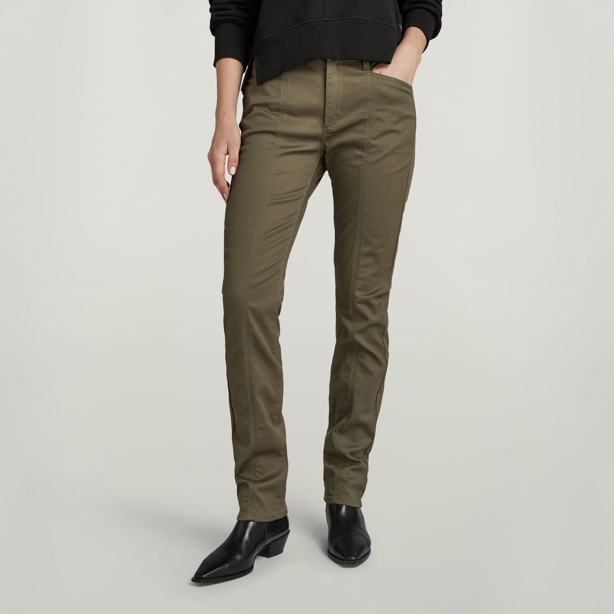 

High Skinny Broek - Groen - Dames