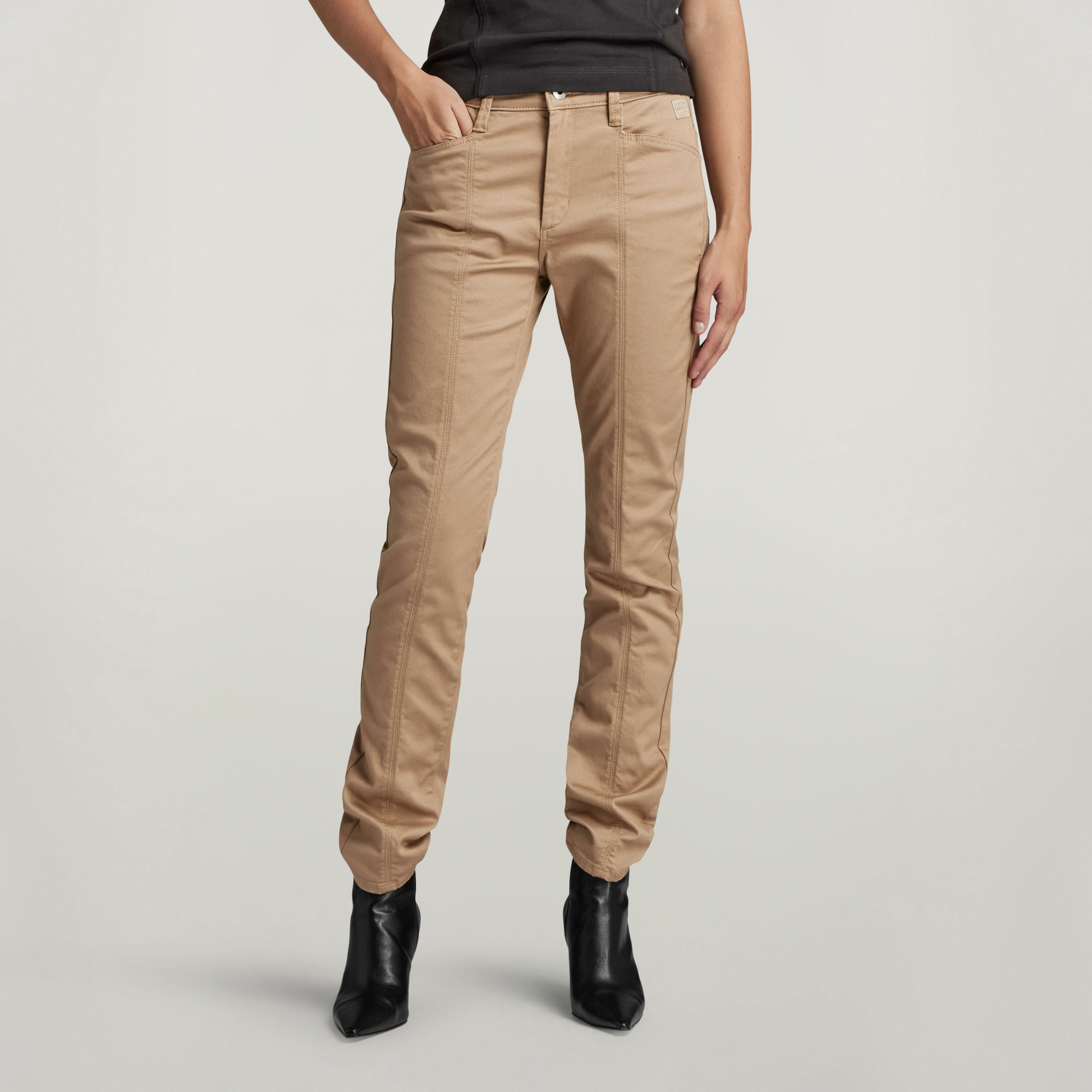 

High Skinny Broek - Beige - Dames