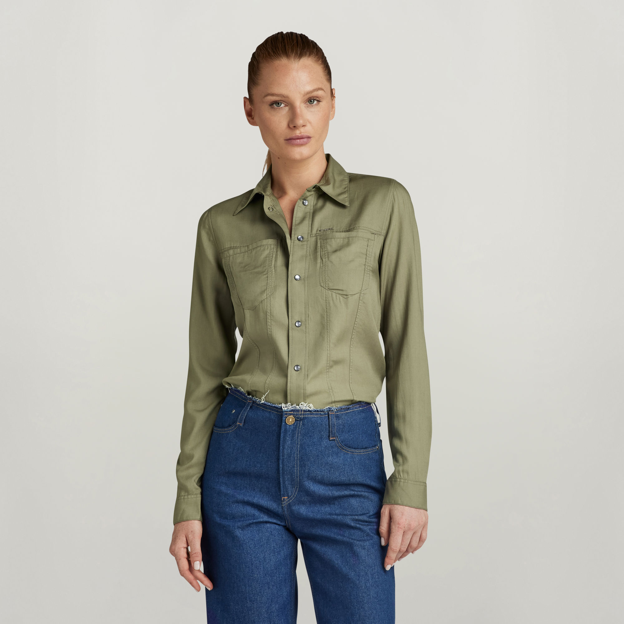 

Fitted Shirt - Green - Women