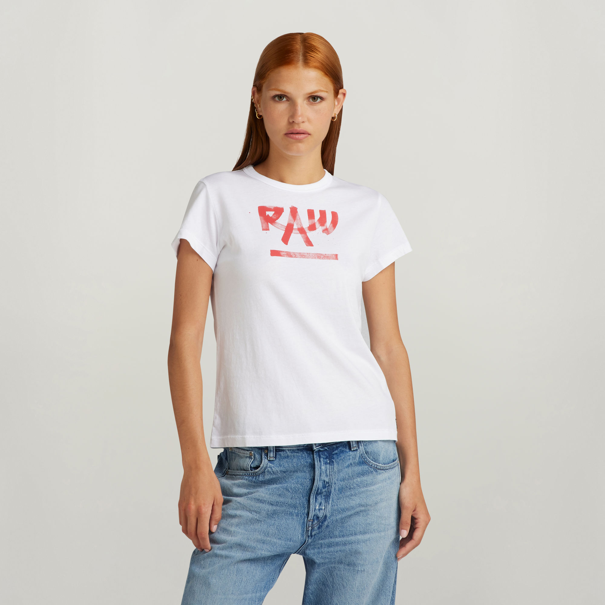 G-Star RAW Calligraphy Graphic Top Wit Dames