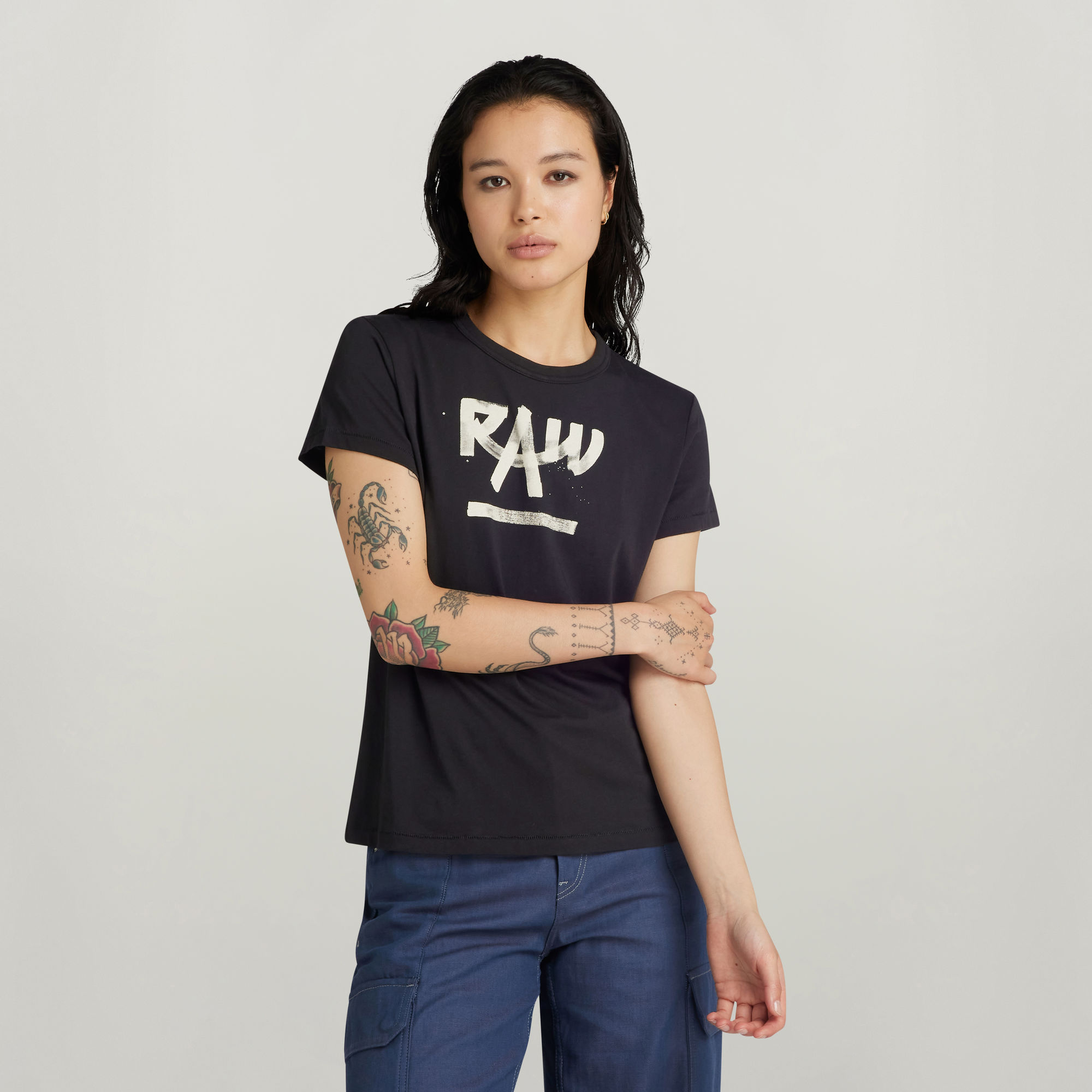 G-Star RAW Calligraphy Graphic Top Zwart Dames