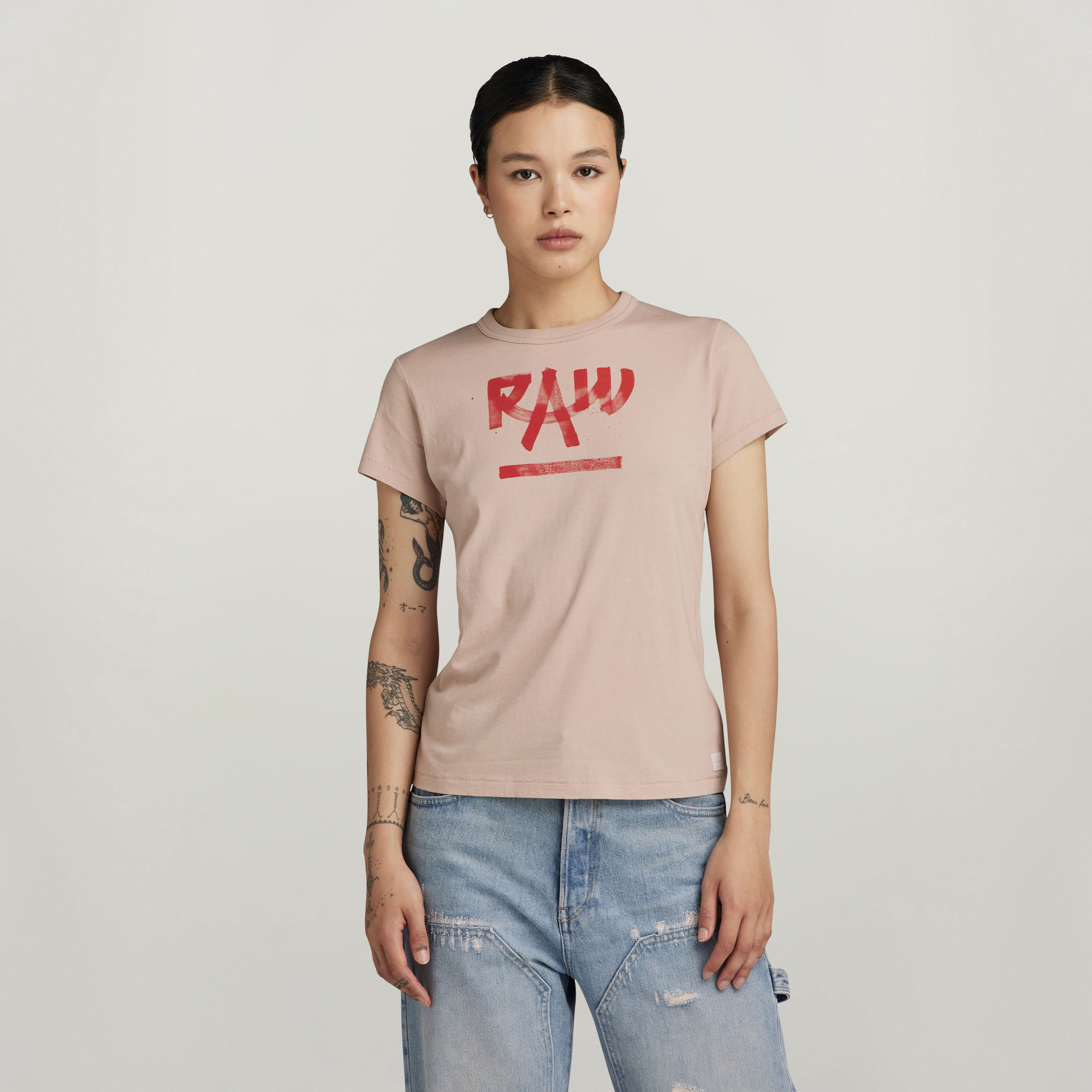 

Calligraphy Graphic Top - Roze - Dames