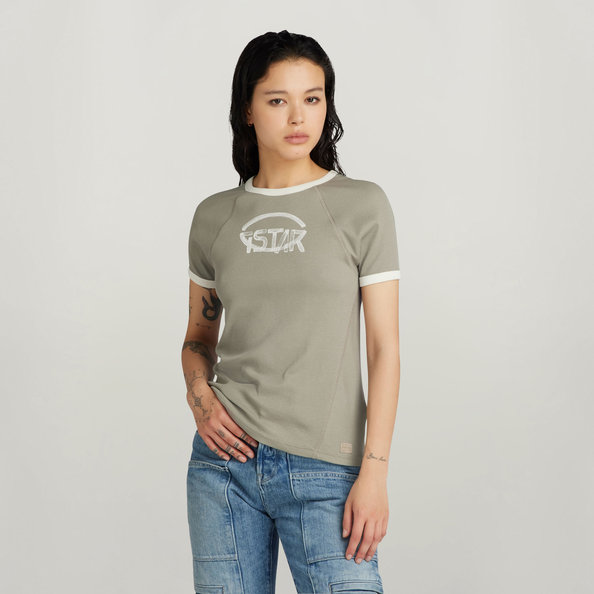 

Army Ringer Slim Top - Groen - Dames