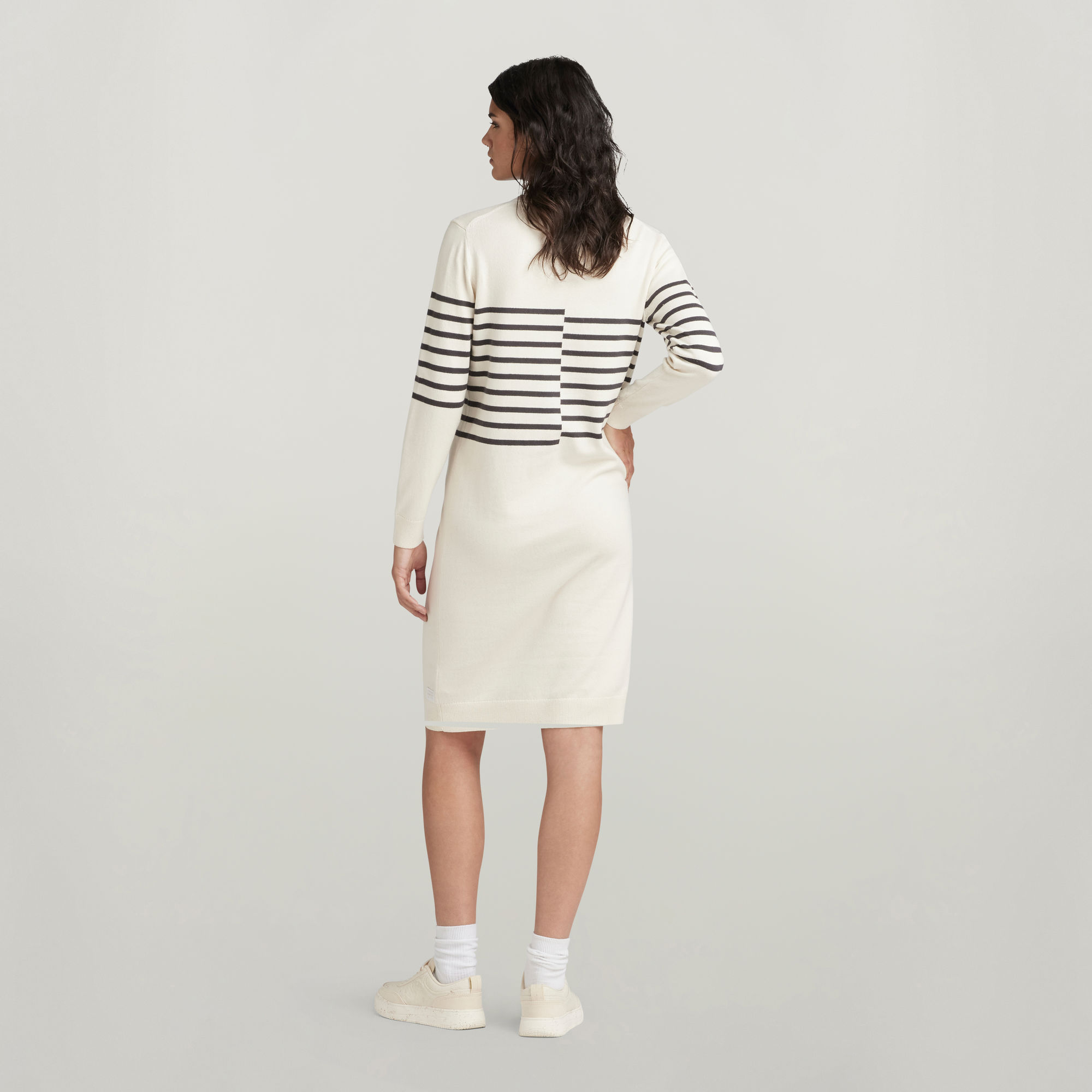 G-Star RAW Broken Stripe Gebreide Jurk Beige Dames