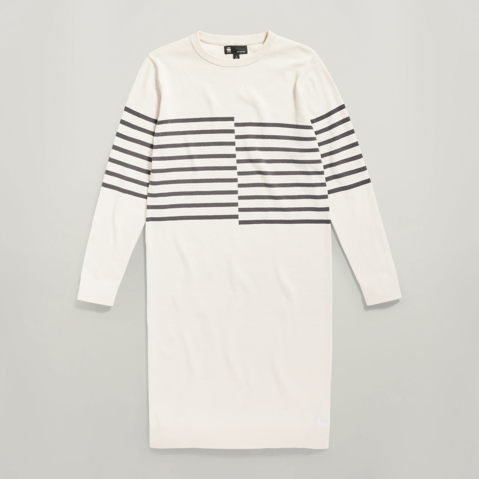 G-Star RAW Broken Stripe Gebreide Jurk Beige Dames