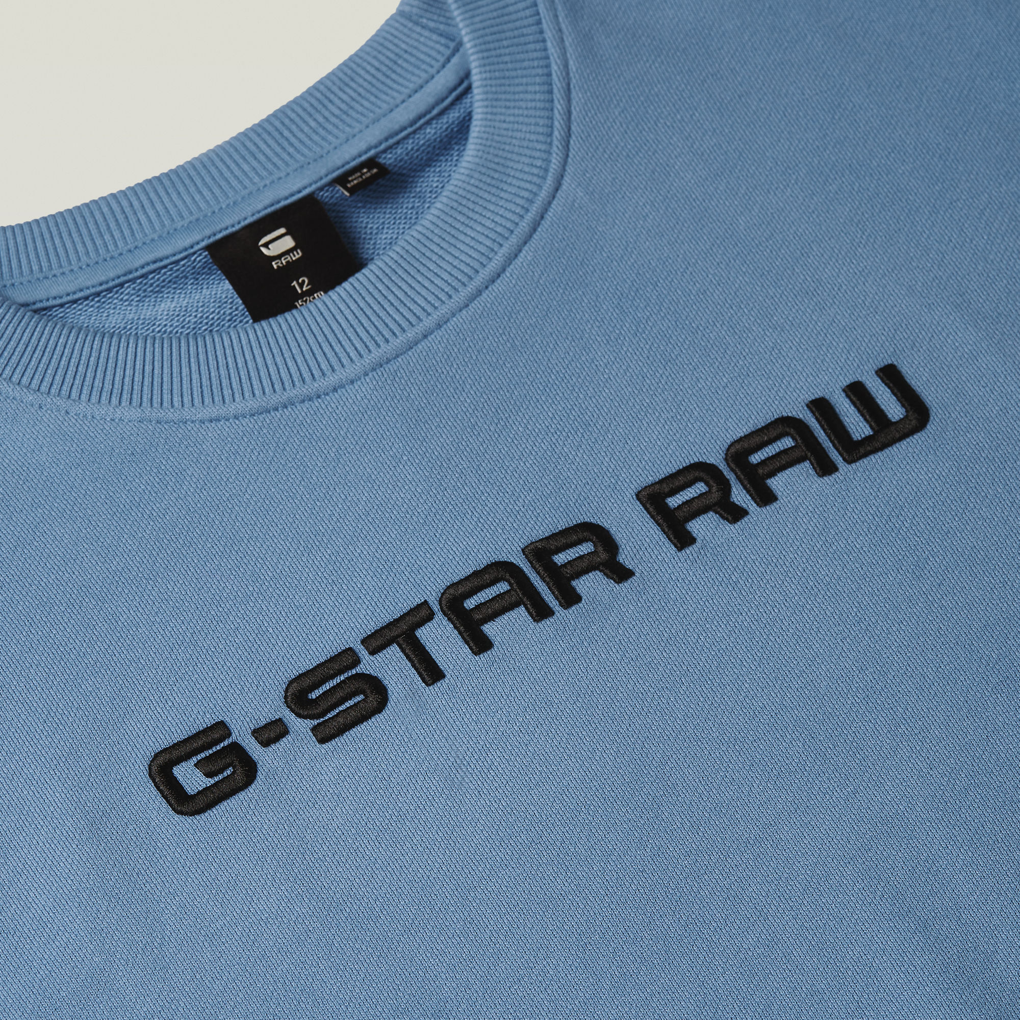G-Star RAW Kids Unisex Sweater Loose Unbrushed Midden blauw jongens