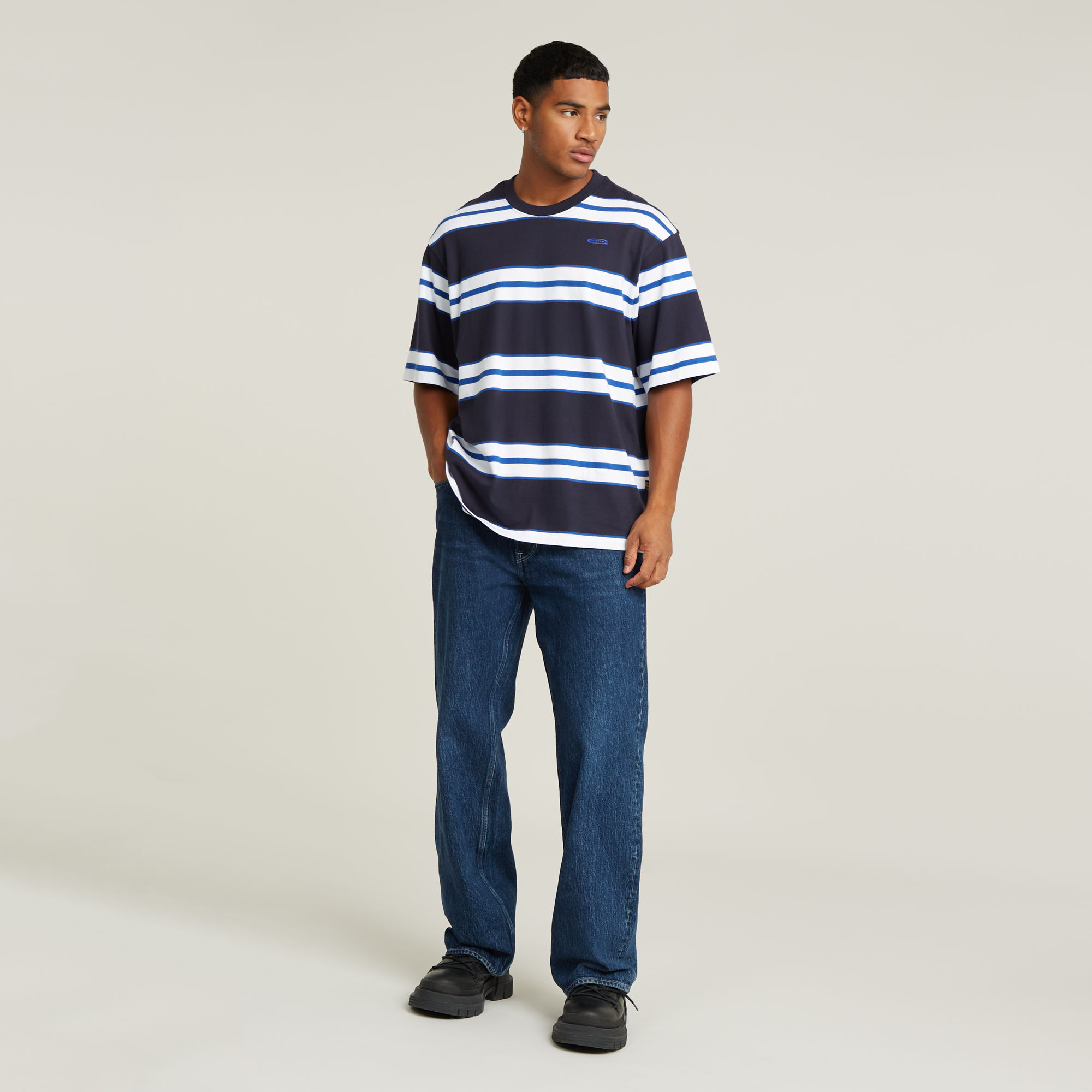 G-Star RAW Stripe Boxy T-Shirt Meerkleurig Heren