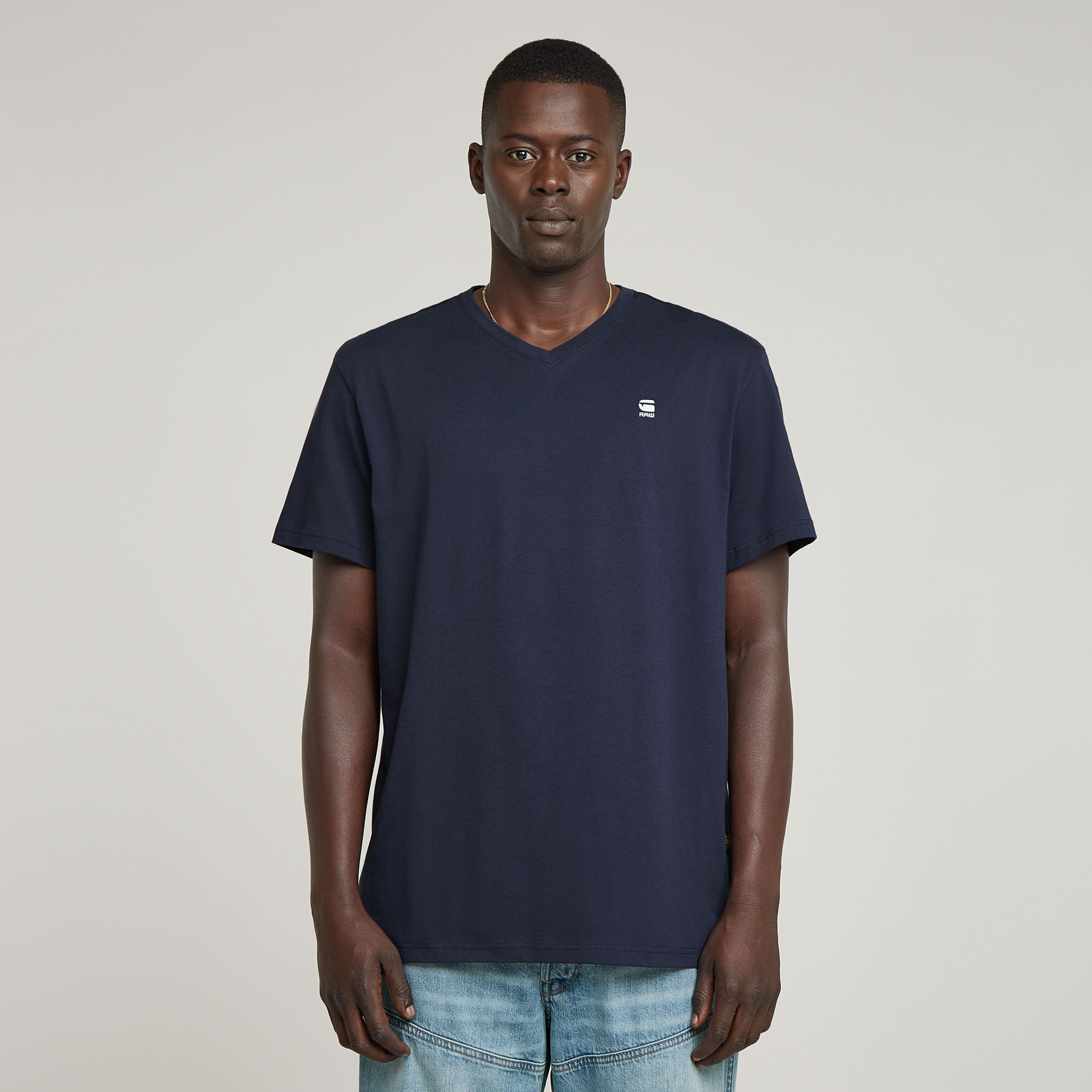 

Base-S V-Hals T-Shirt - Donkerblauw - Heren