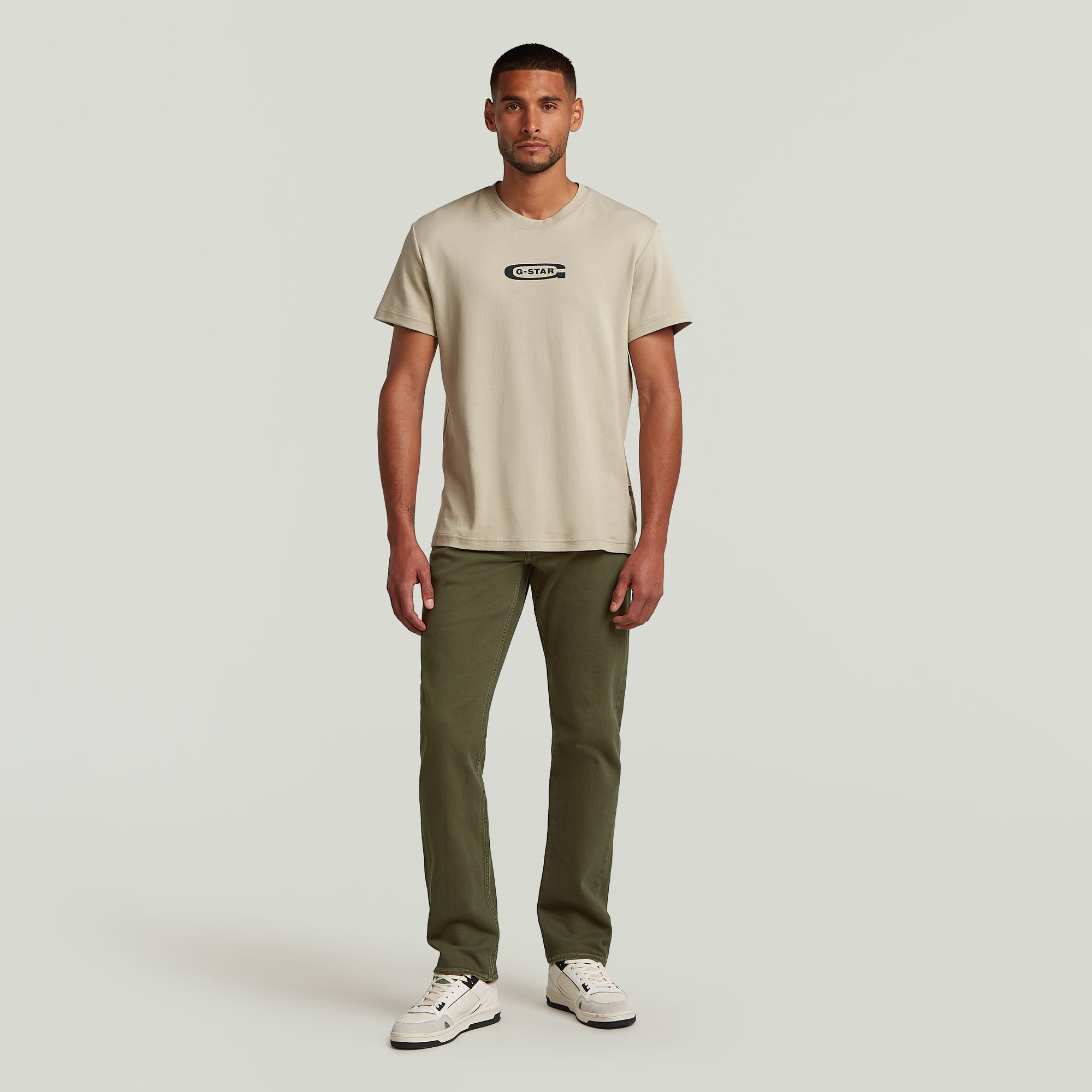 G-Star RAW Old Skool Logo T-Shirt Beige Heren