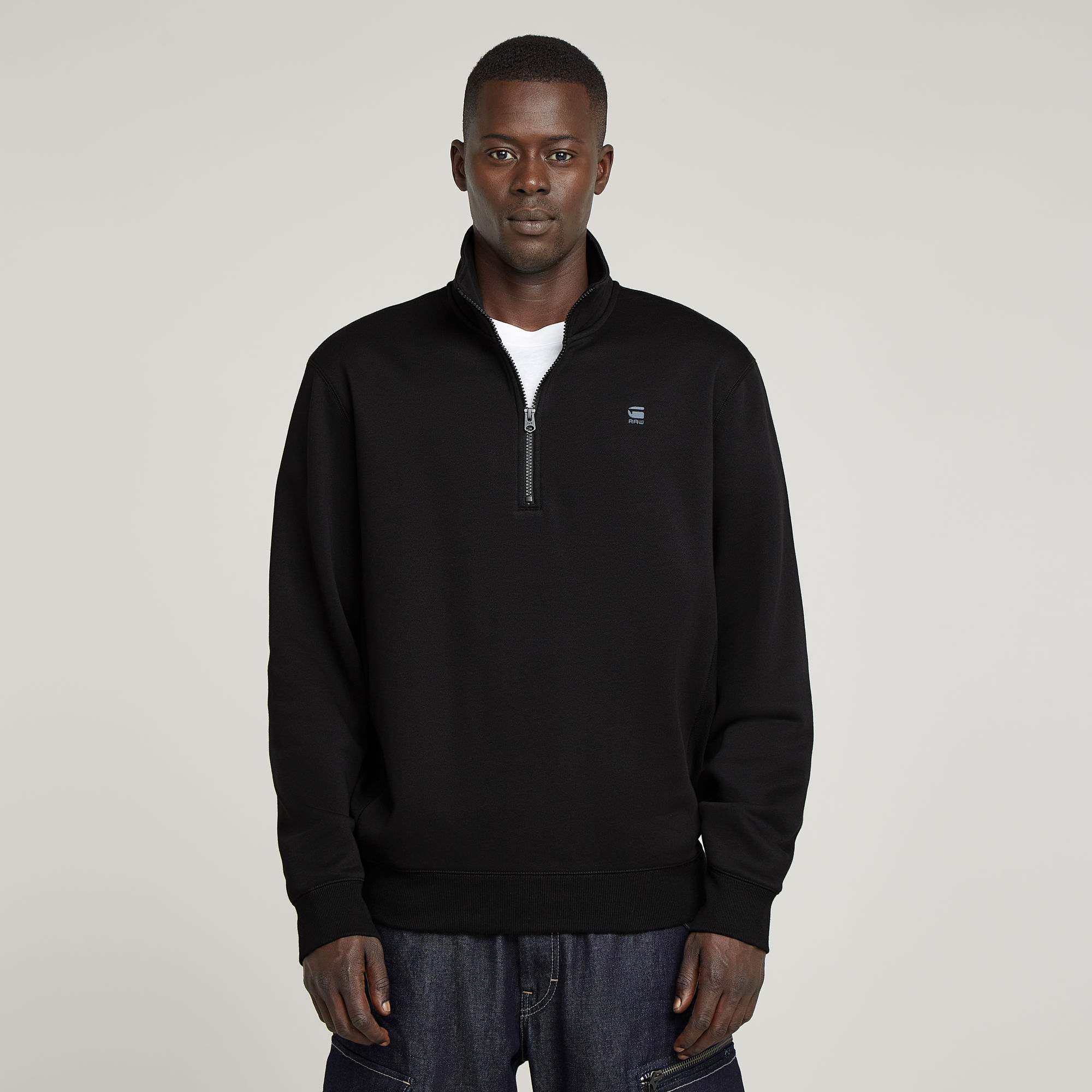 G-Star RAW Premium Core Half Zip Sweater Zwart Heren