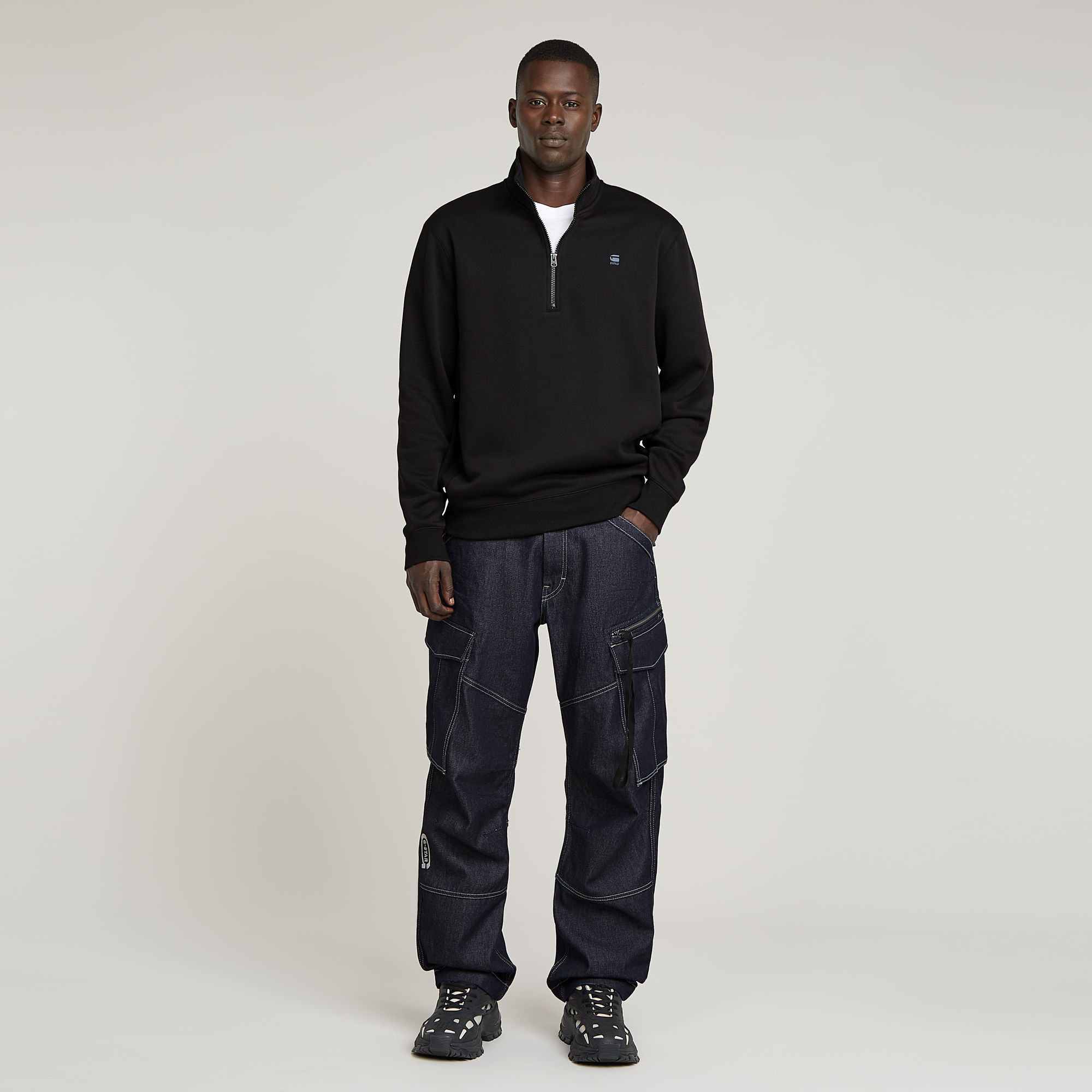 G-Star RAW Premium Core Half Zip Sweater Zwart Heren
