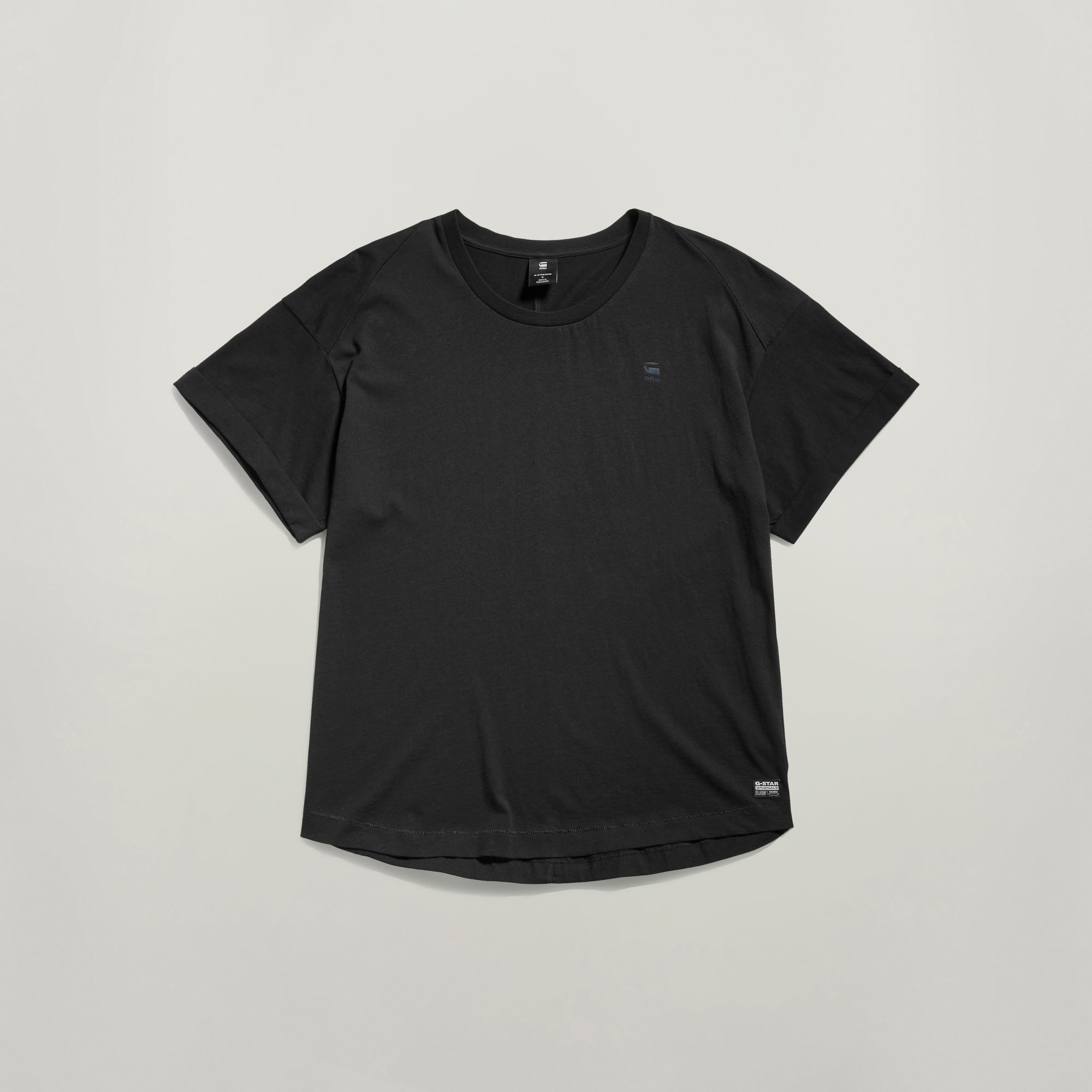 G-Star RAW Rolled Up Sleeve Boyfriend Top Zwart Dames