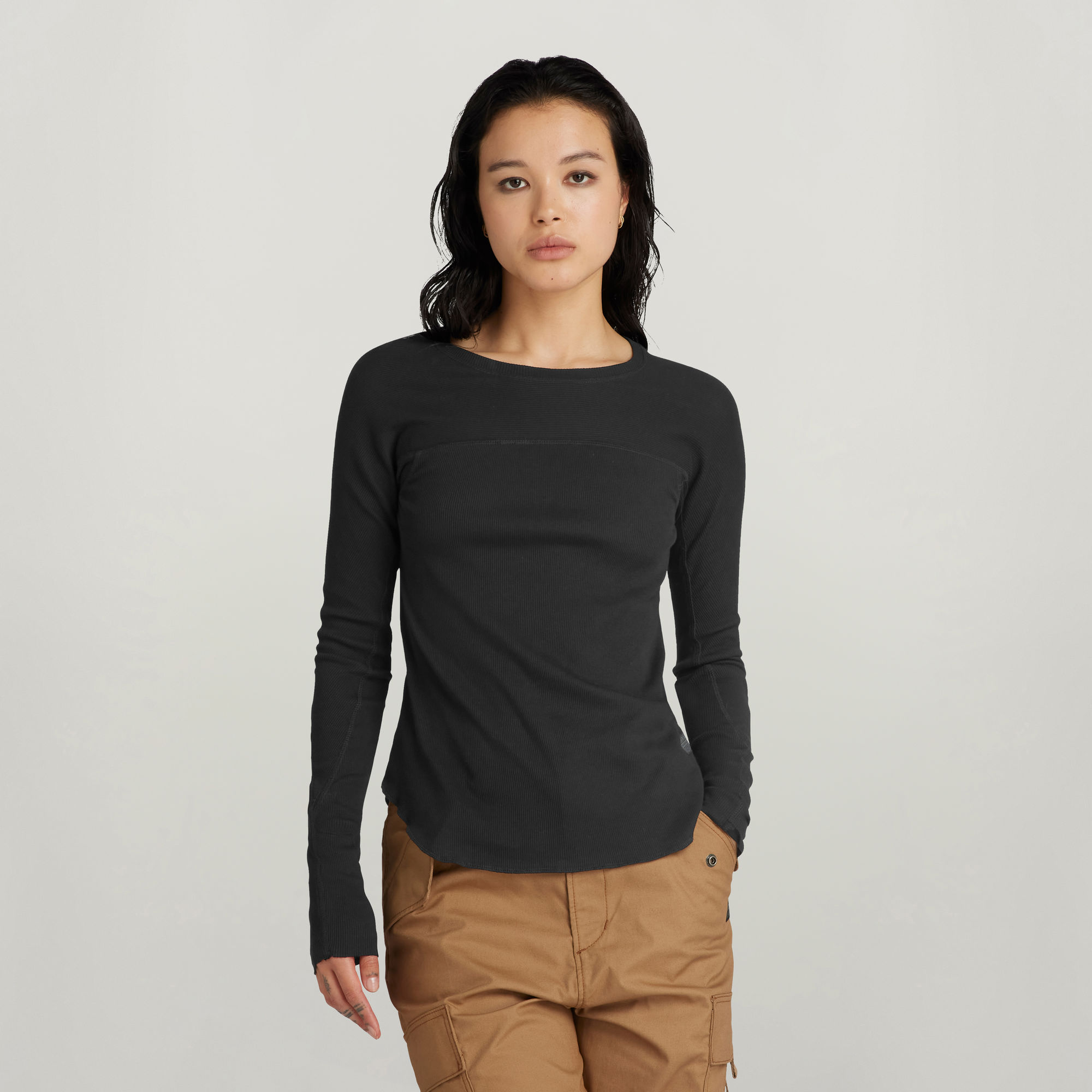 

Swedish Army Slim Top - Black - Women