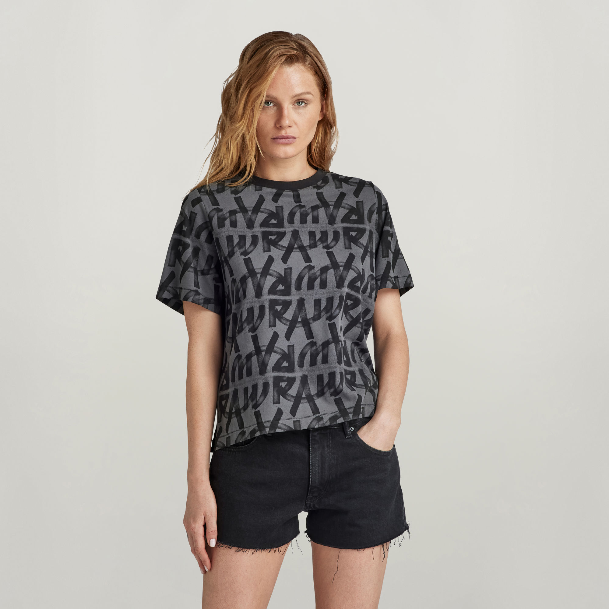 G-Star RAW Calligraphy Allover Boxy Top - Meerkleurig - Dames