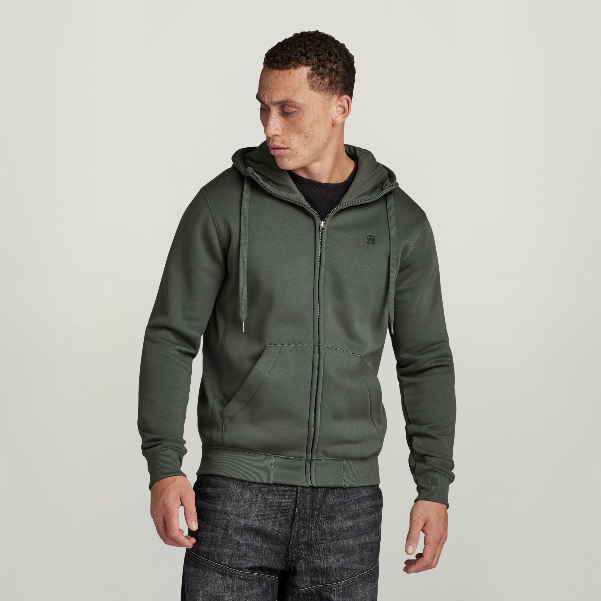 Premium Core Zip Thru Hoodie - Grau - Herren